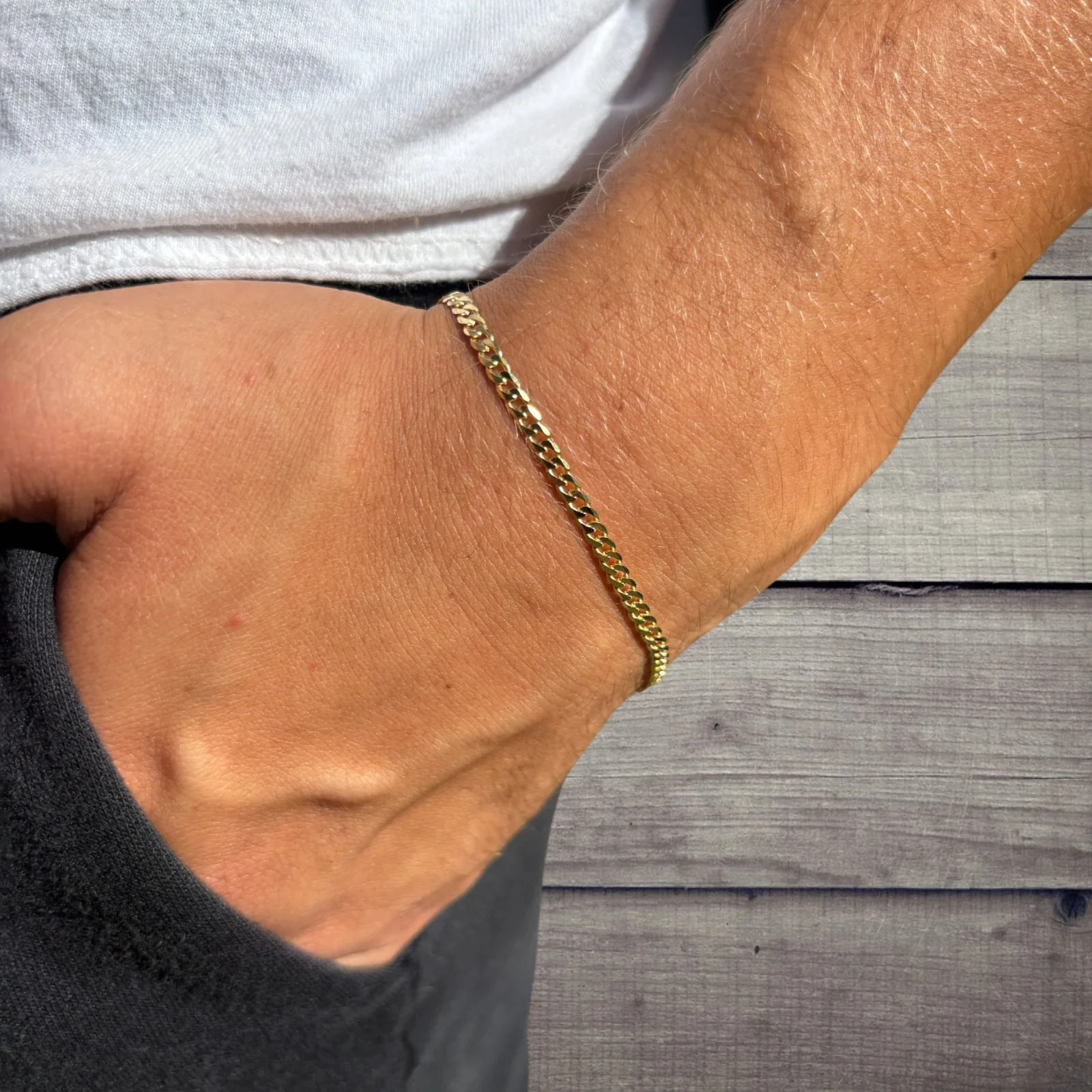 925 Sterling Silver 3mm Curb Bracelet - Image 24