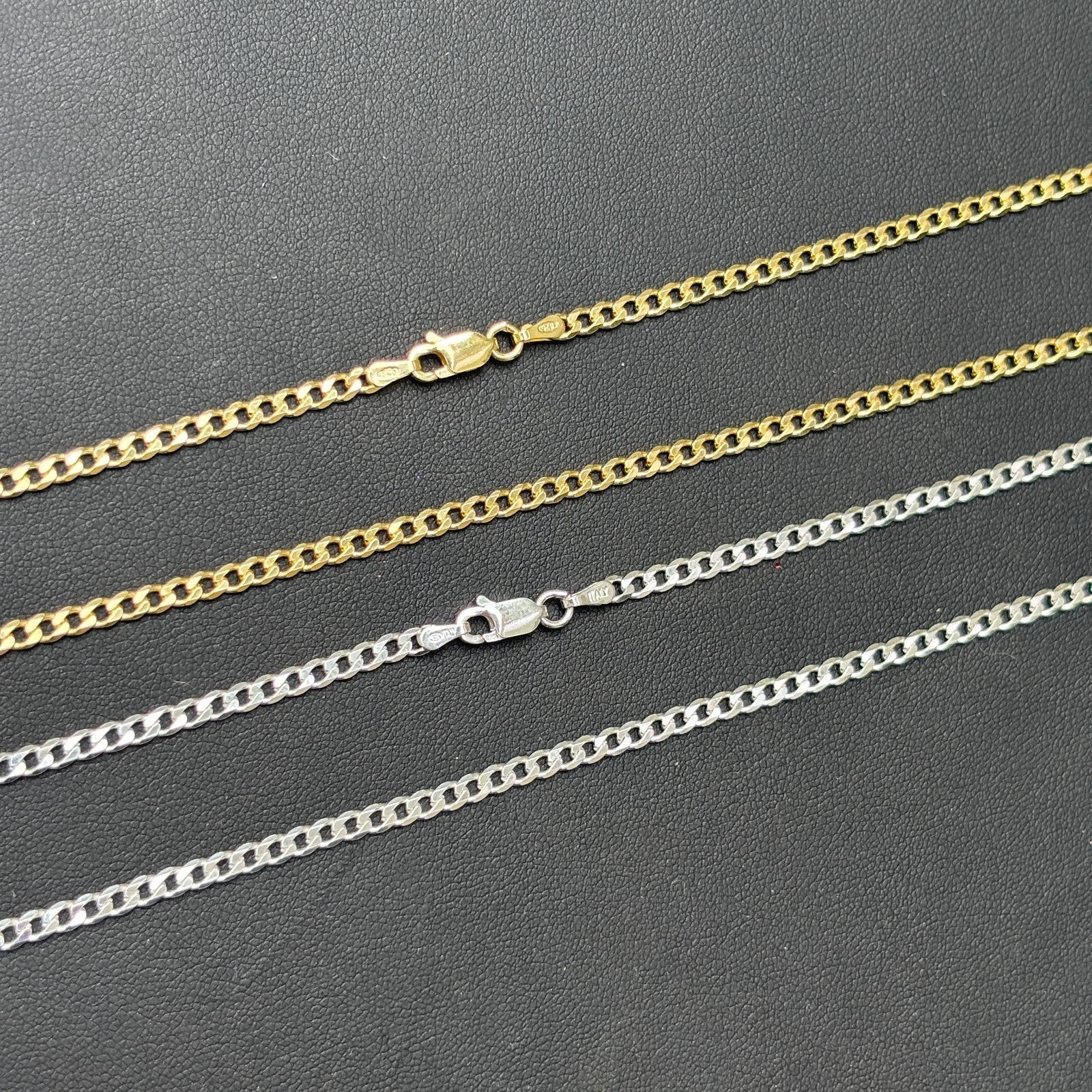 925 Sterling Silver 3mm Curb Chain Necklace - Image 3