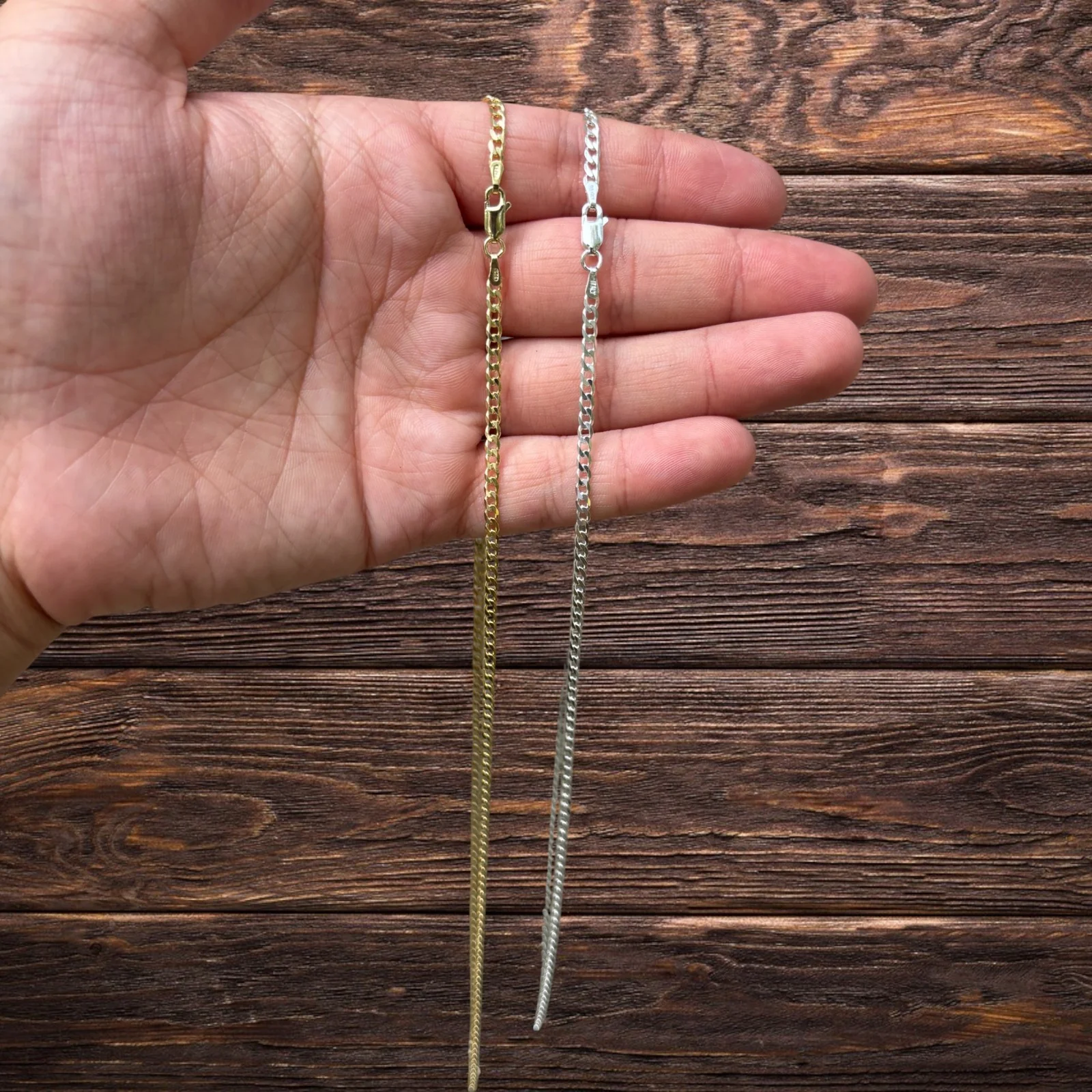 925 Sterling Silver 3mm Curb Chain Necklace - Image 8