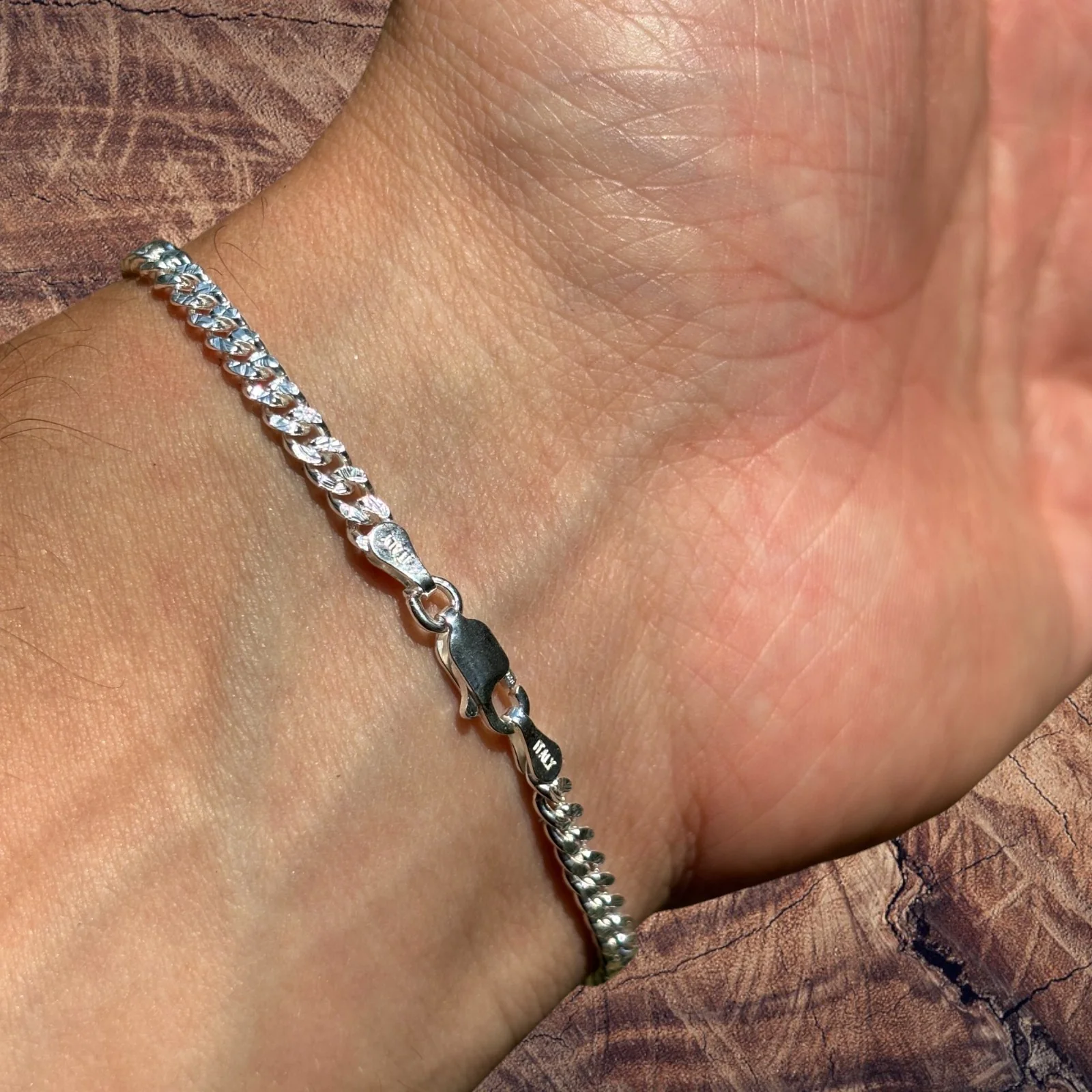 925 Sterling Silver 3mm Diamond Cut Miami Cuban Bracelet - Image 10