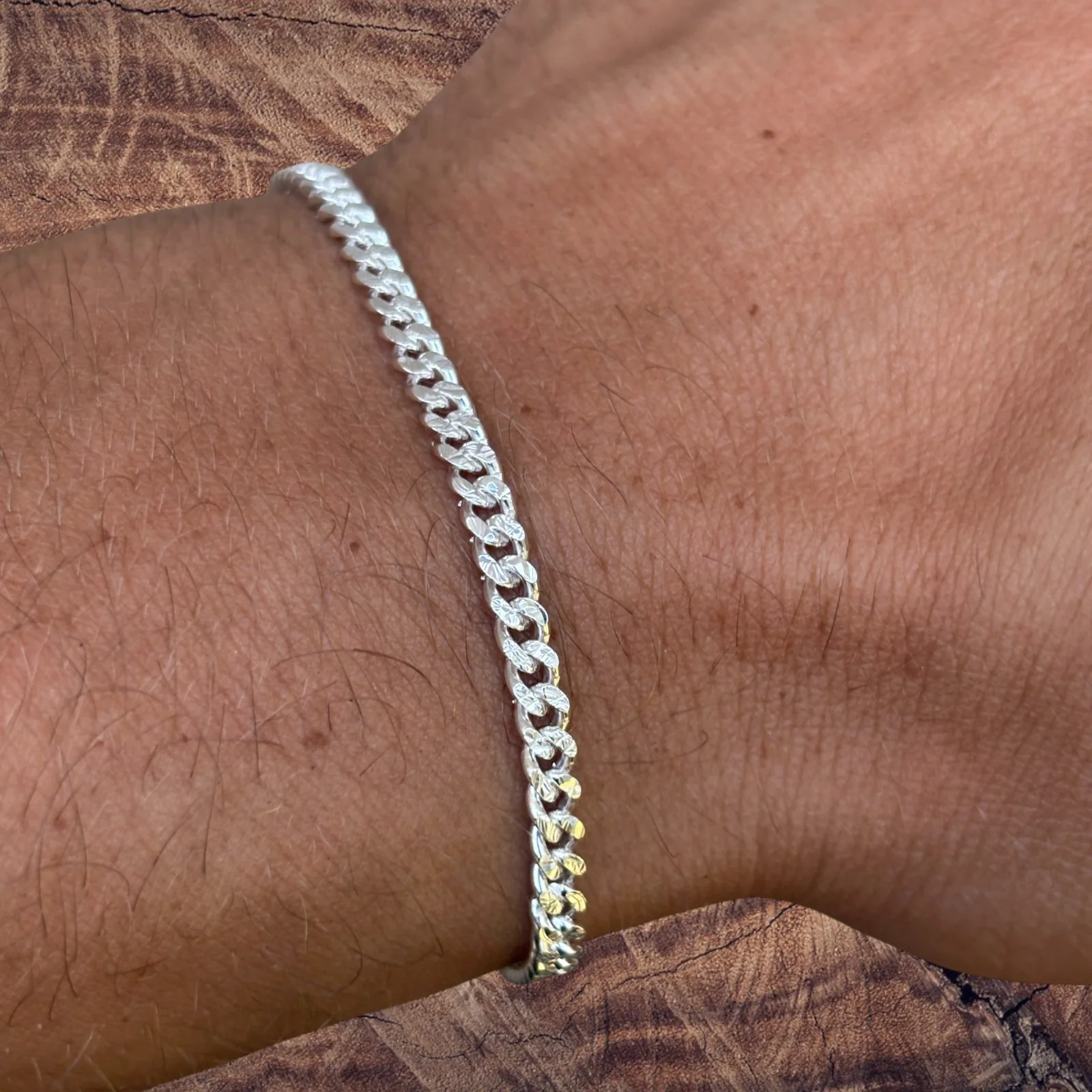 925 Sterling Silver 3mm Diamond Cut Miami Cuban Bracelet - Image 12