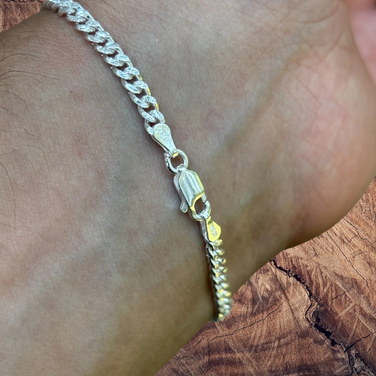 925 Sterling Silver 3mm Diamond Cut Miami Cuban Bracelet - Image 14