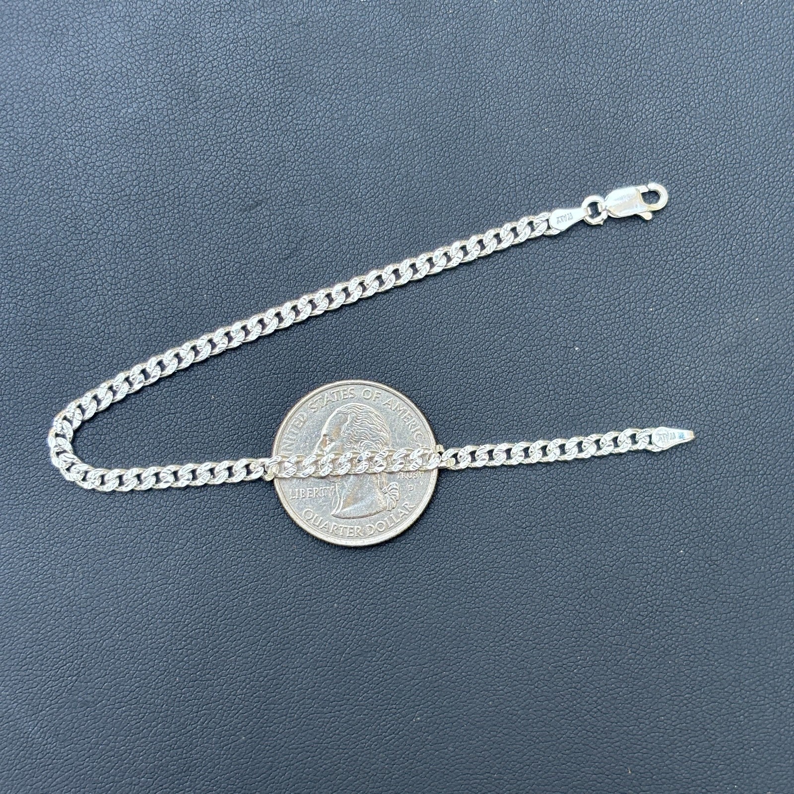 925 Sterling Silver 3mm Diamond Cut Miami Cuban Bracelet - Image 16