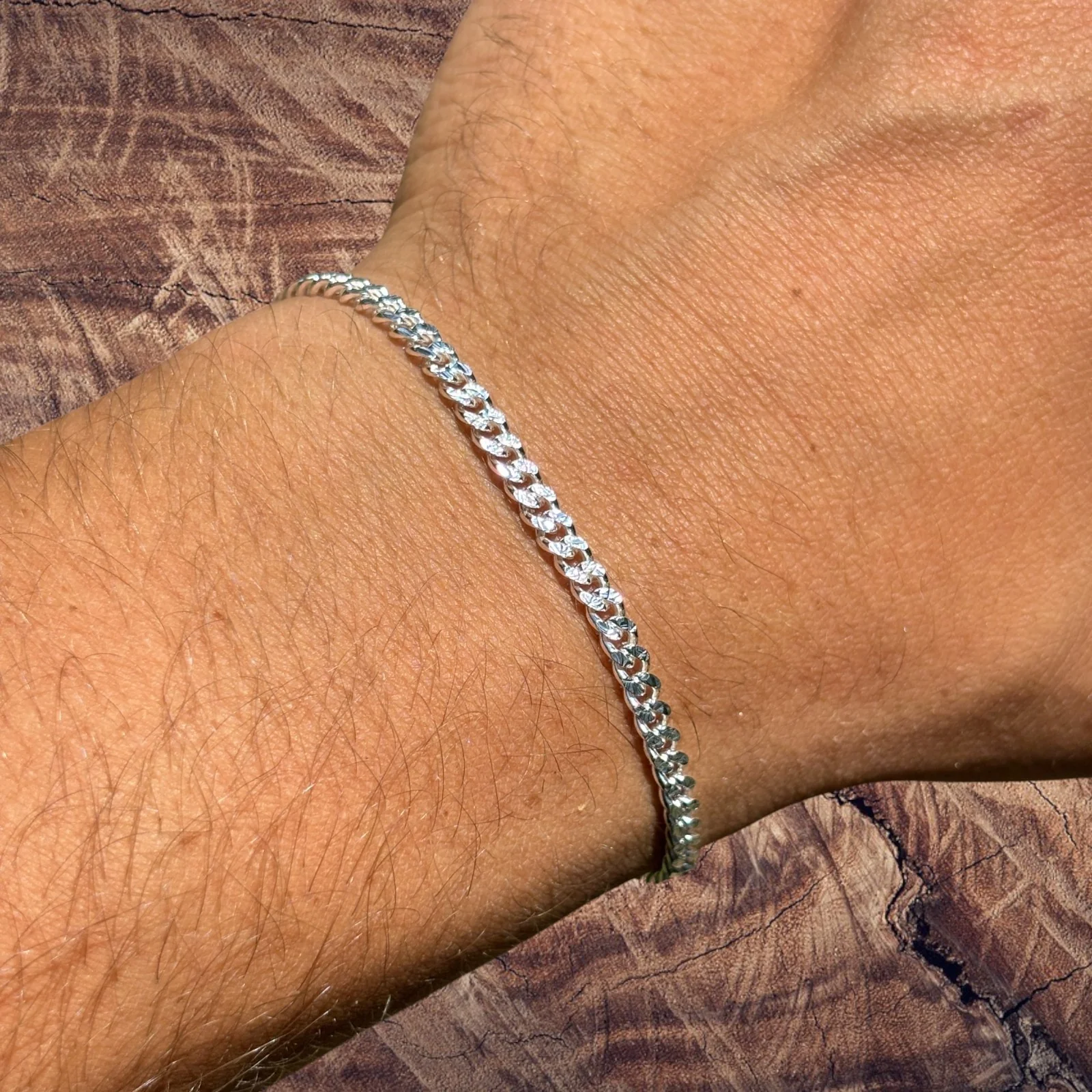 925 Sterling Silver 3mm Diamond Cut Miami Cuban Bracelet - Image 6