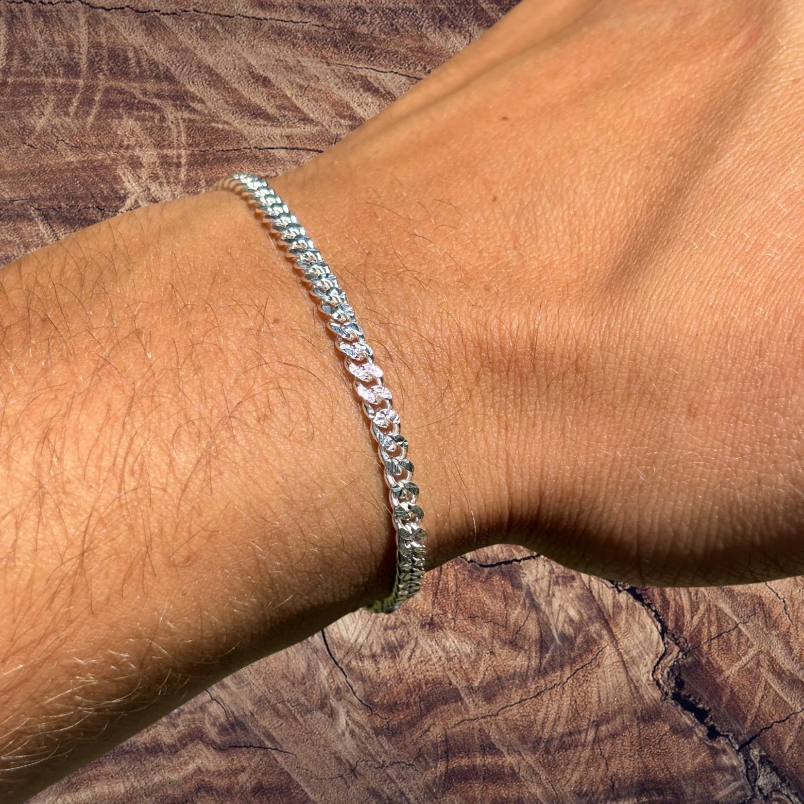 925 Sterling Silver 3mm Diamond Cut Miami Cuban Bracelet - Image 7