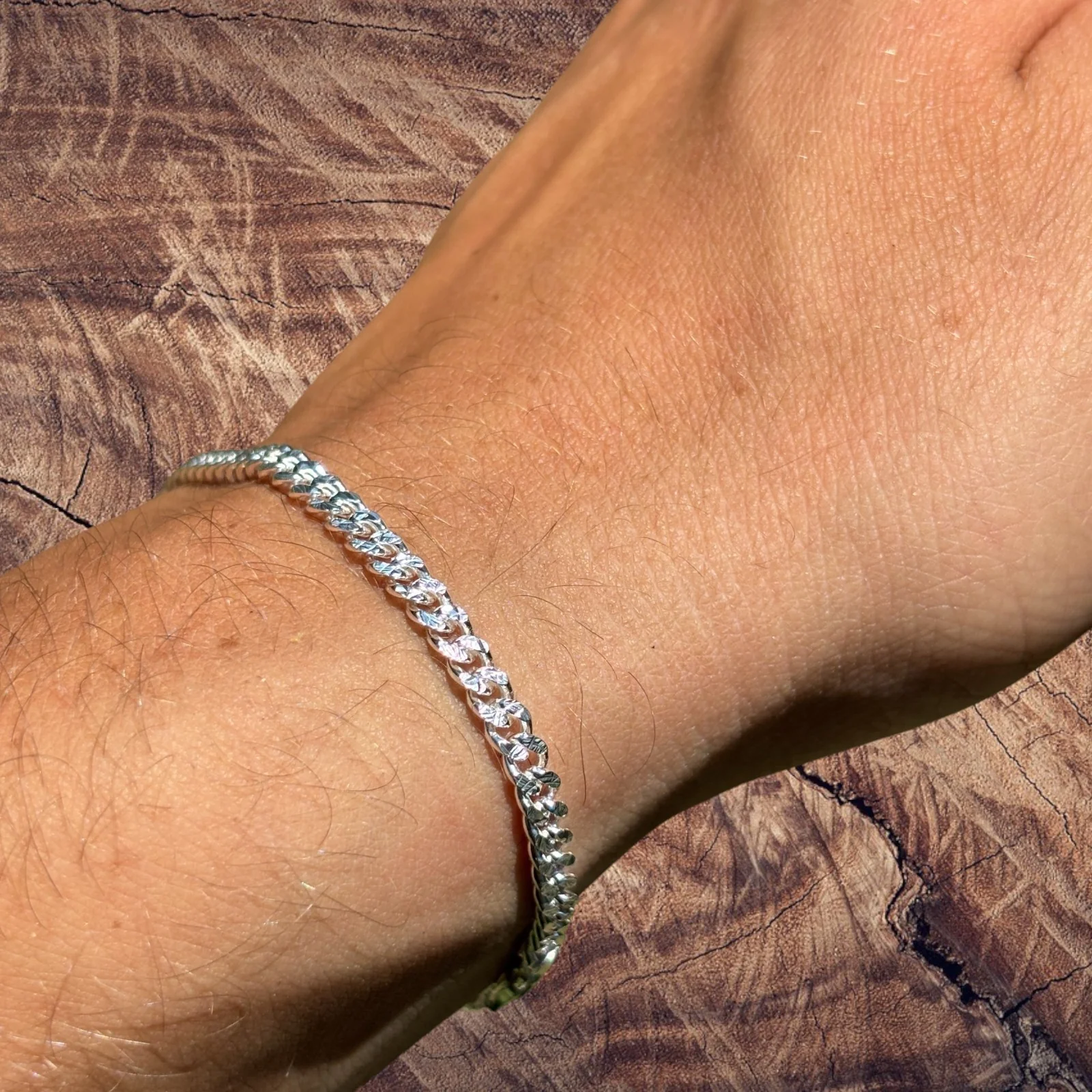 925 Sterling Silver 3mm Diamond Cut Miami Cuban Bracelet - Image 9