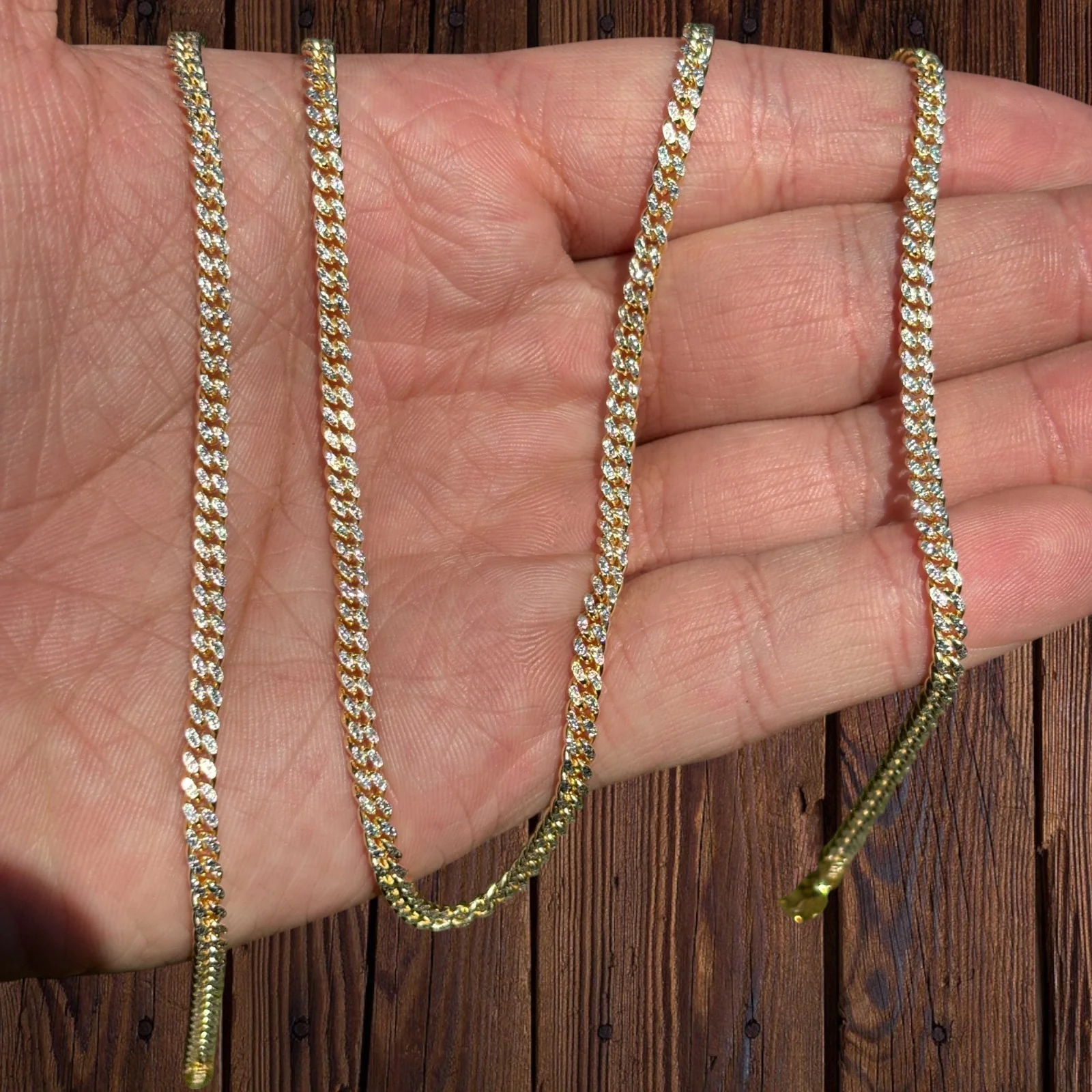 925 Sterling Silver 3mm Diamond Cut Miami Cuban Chain Necklace - Image 5