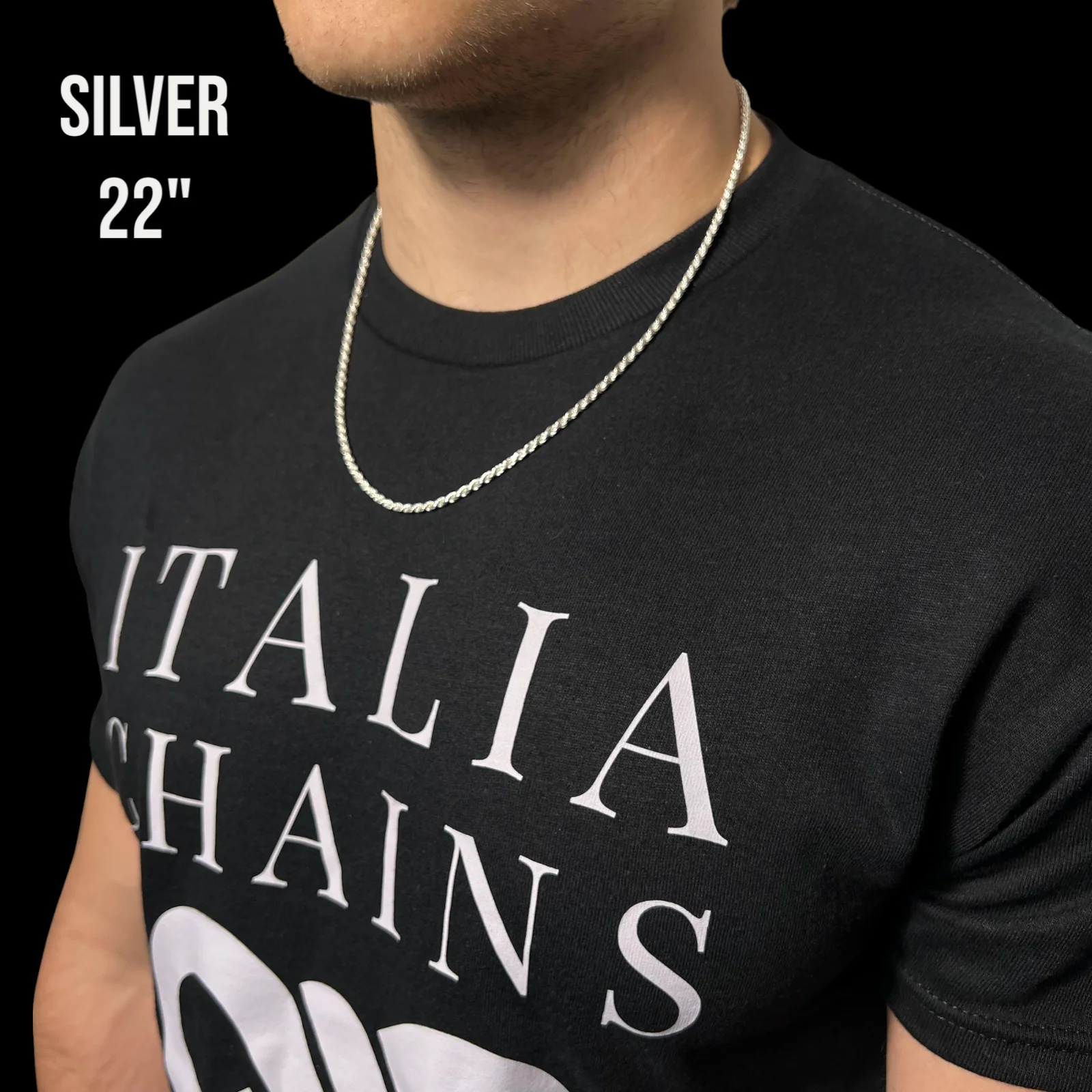 925 Sterling Silver 3mm Diamond Cut Rope Chain Necklace - Image 7