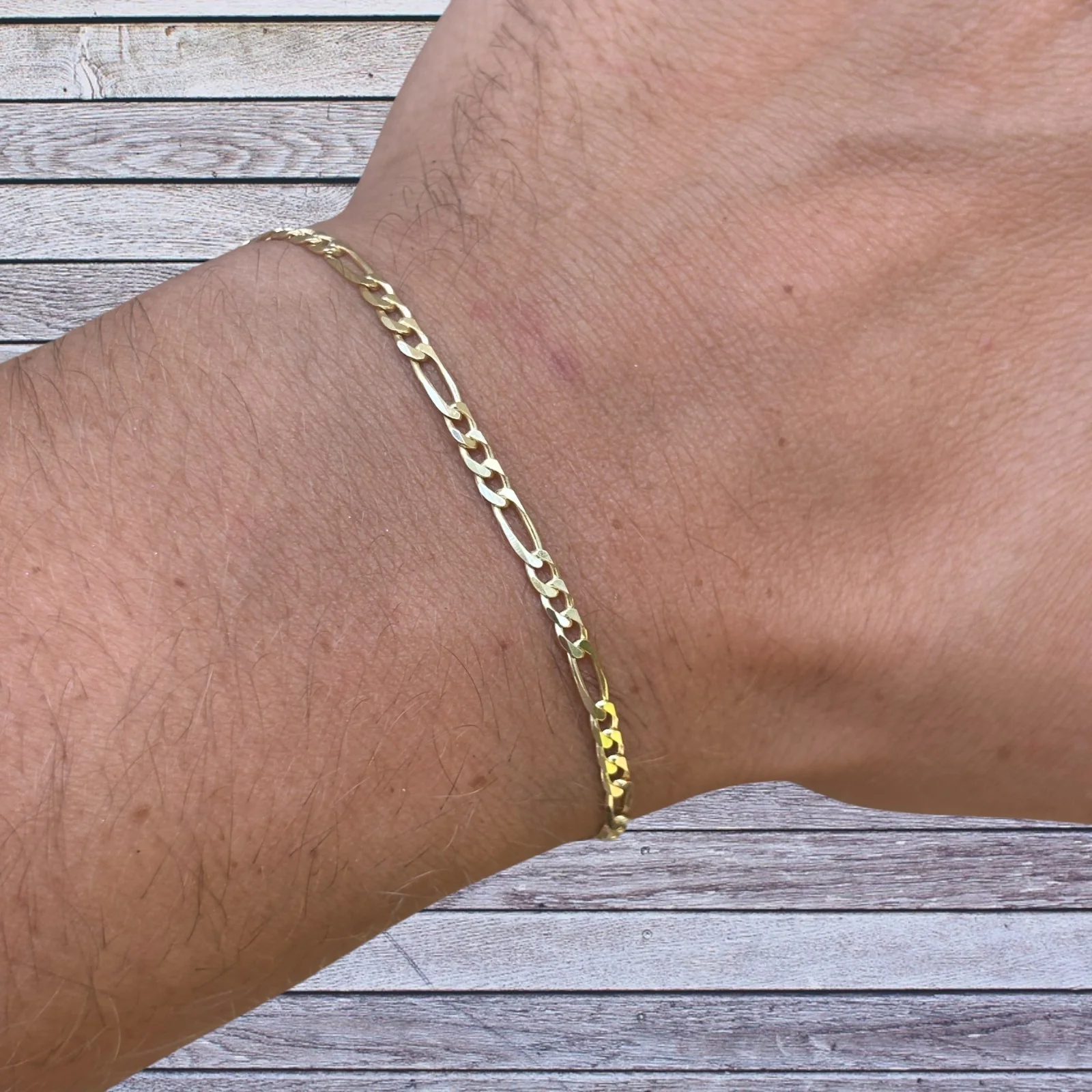 925 Sterling Silver 3mm Figaro Bracelet - Image 15