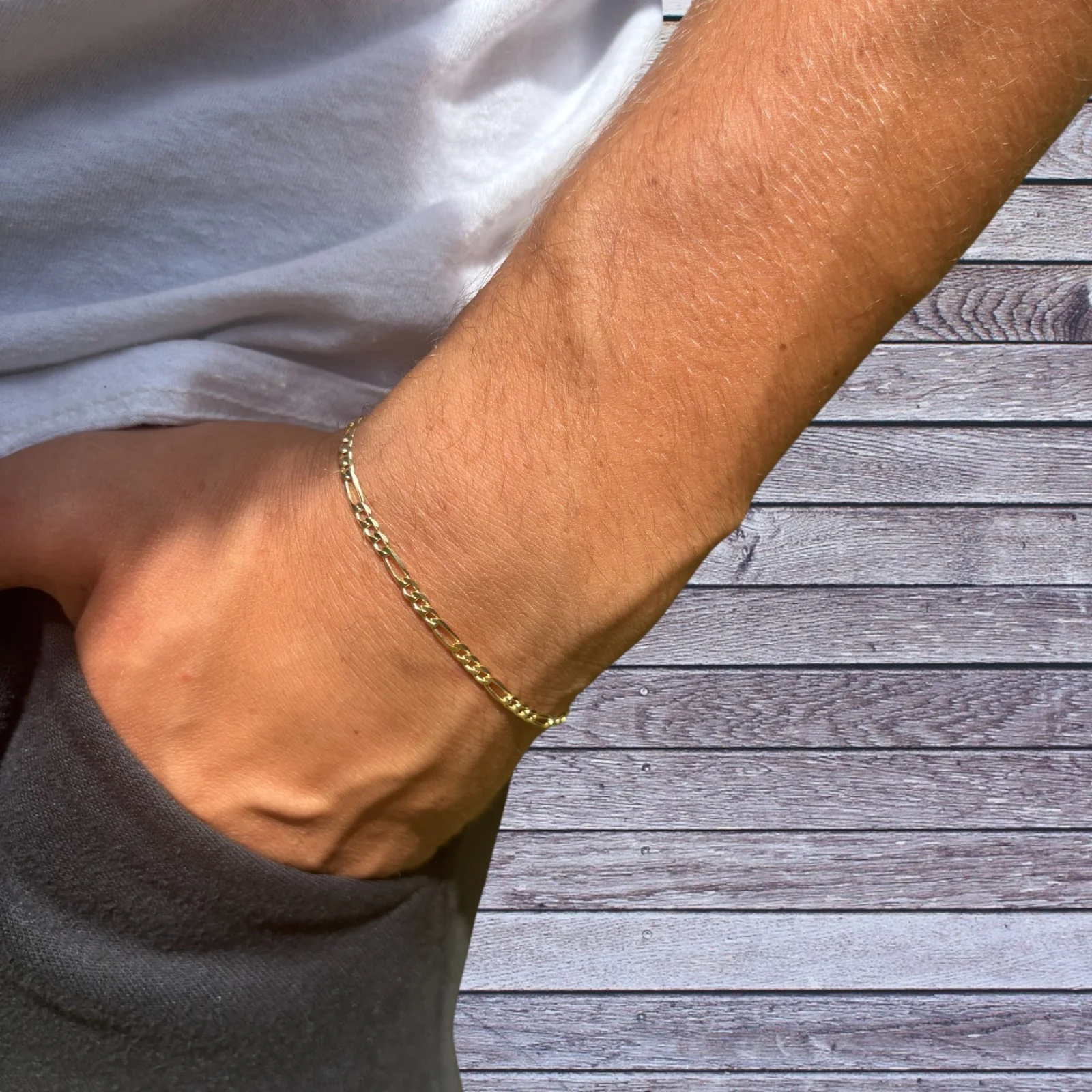 925 Sterling Silver 3mm Figaro Bracelet - Image 21