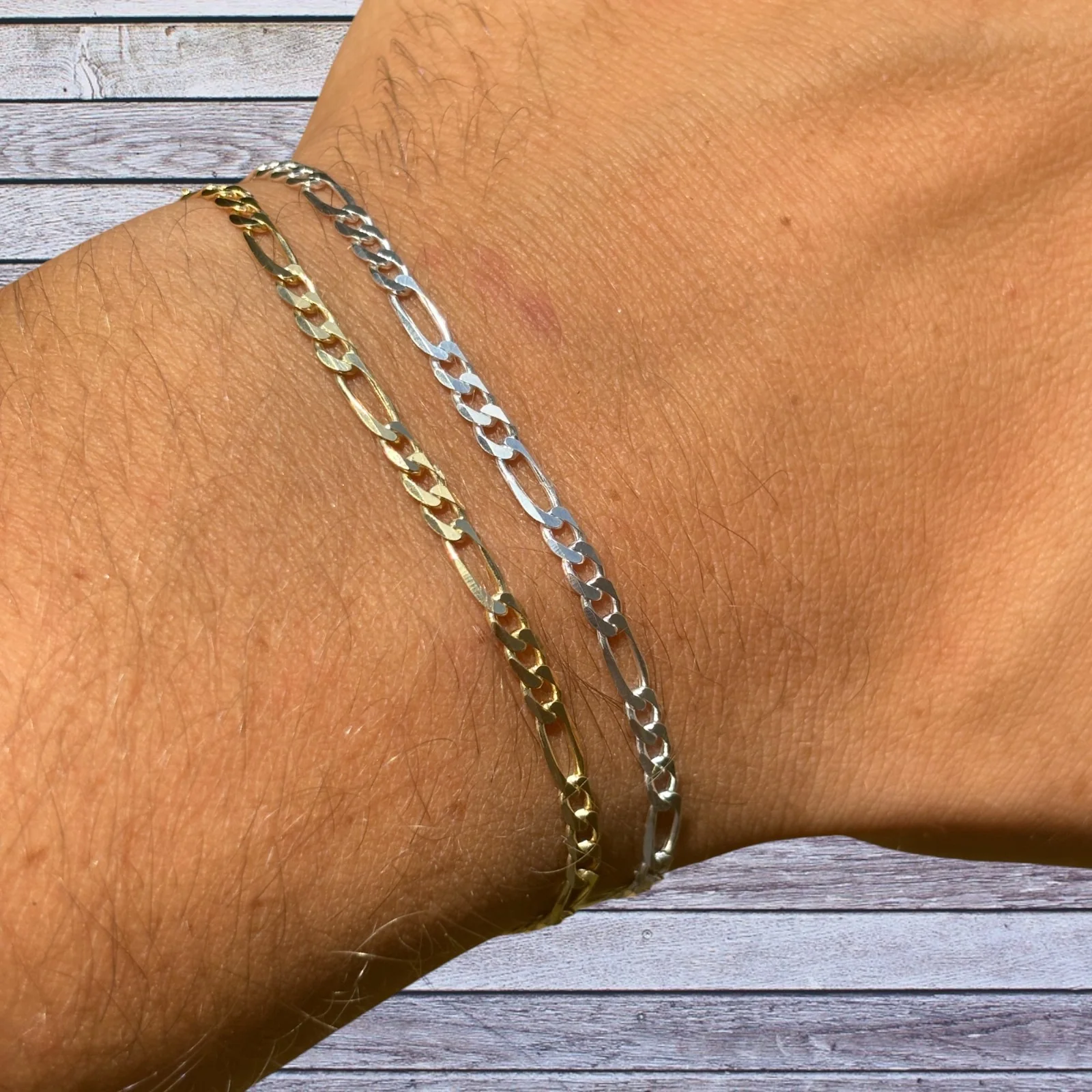 925 Sterling Silver 3mm Figaro Bracelet - Image 3