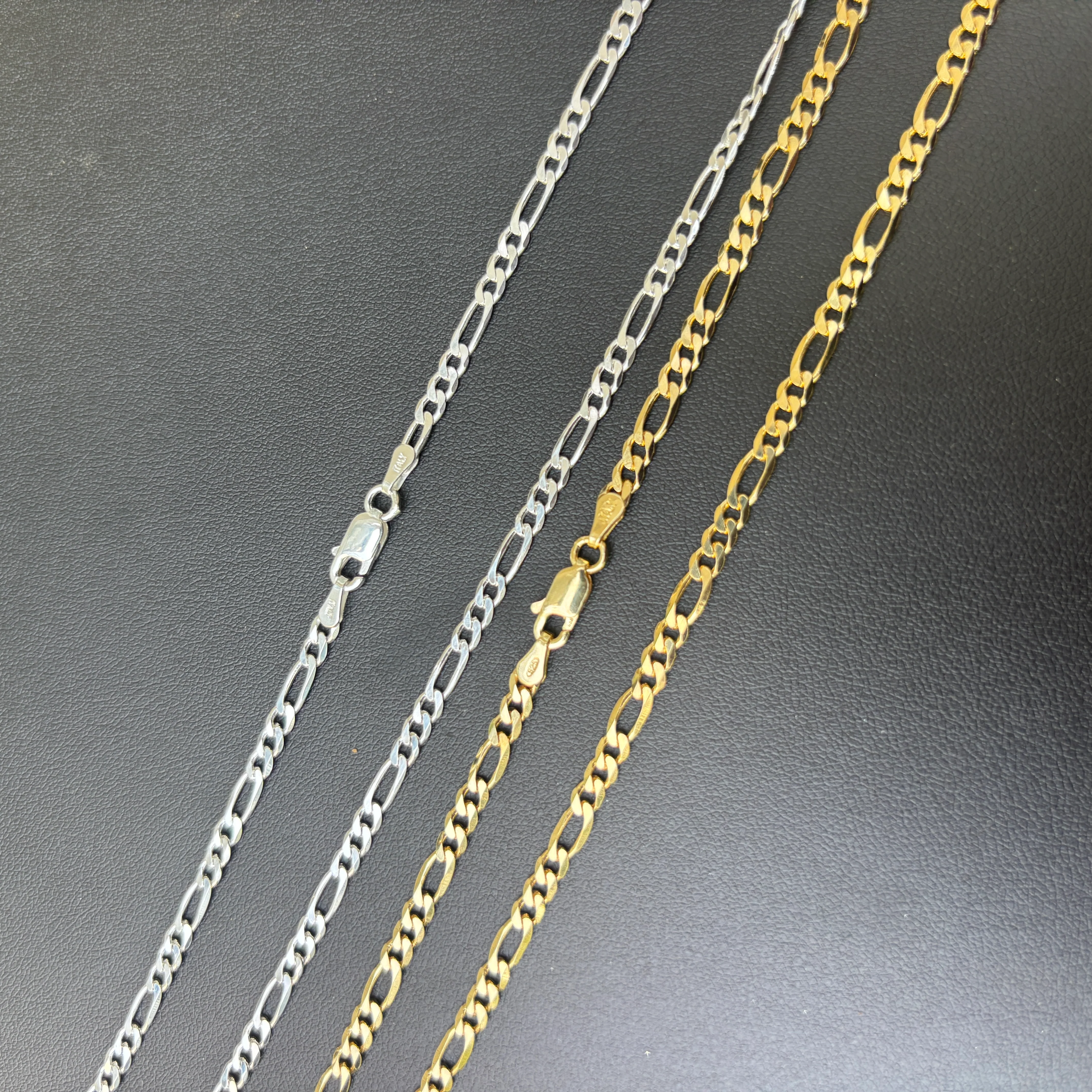 925 Sterling Silver 3mm Figaro Chain Necklace - Image 3