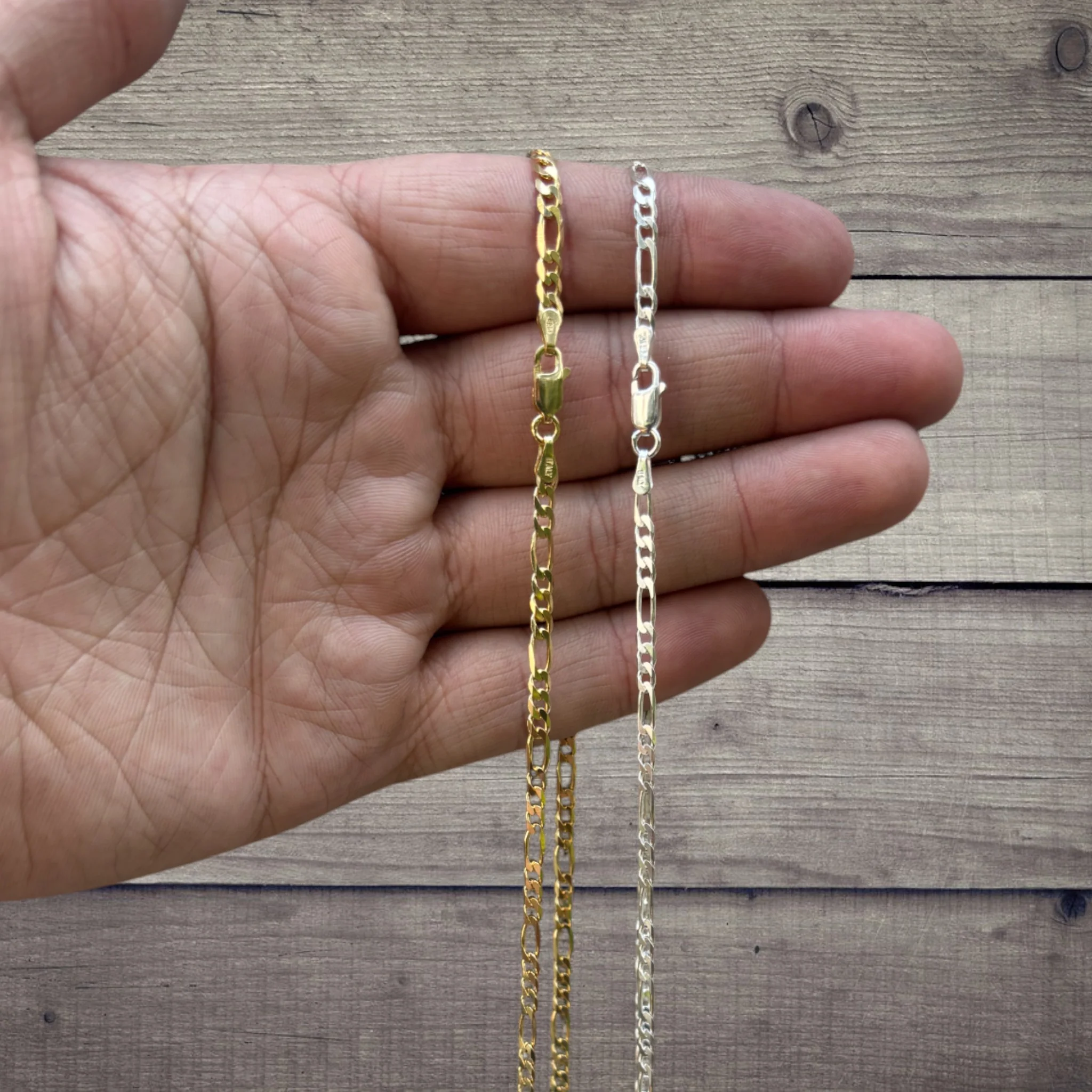 925 Sterling Silver 3mm Figaro Chain Necklace - Image 6