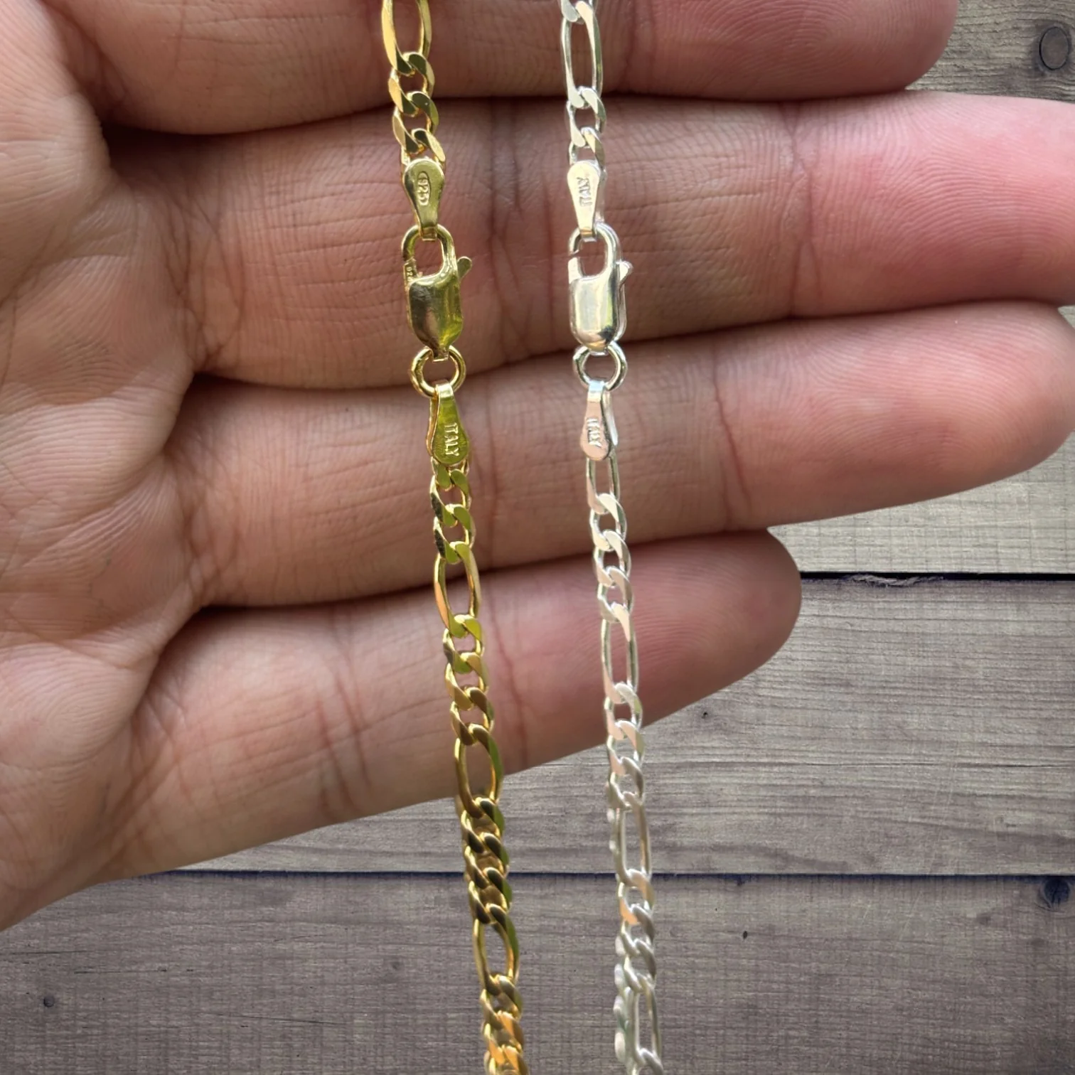 925 Sterling Silver 3mm Figaro Chain Necklace - Image 7