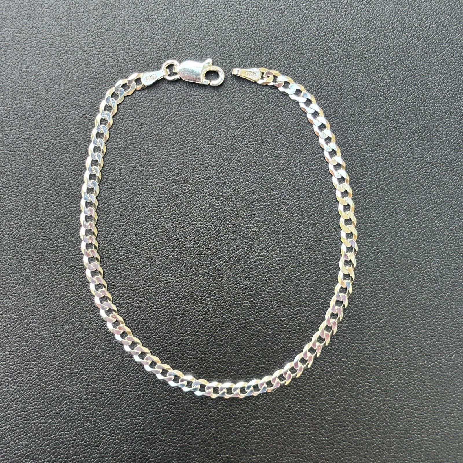 925 Sterling Silver 3mm Flat Curb Bracelet - Image 15