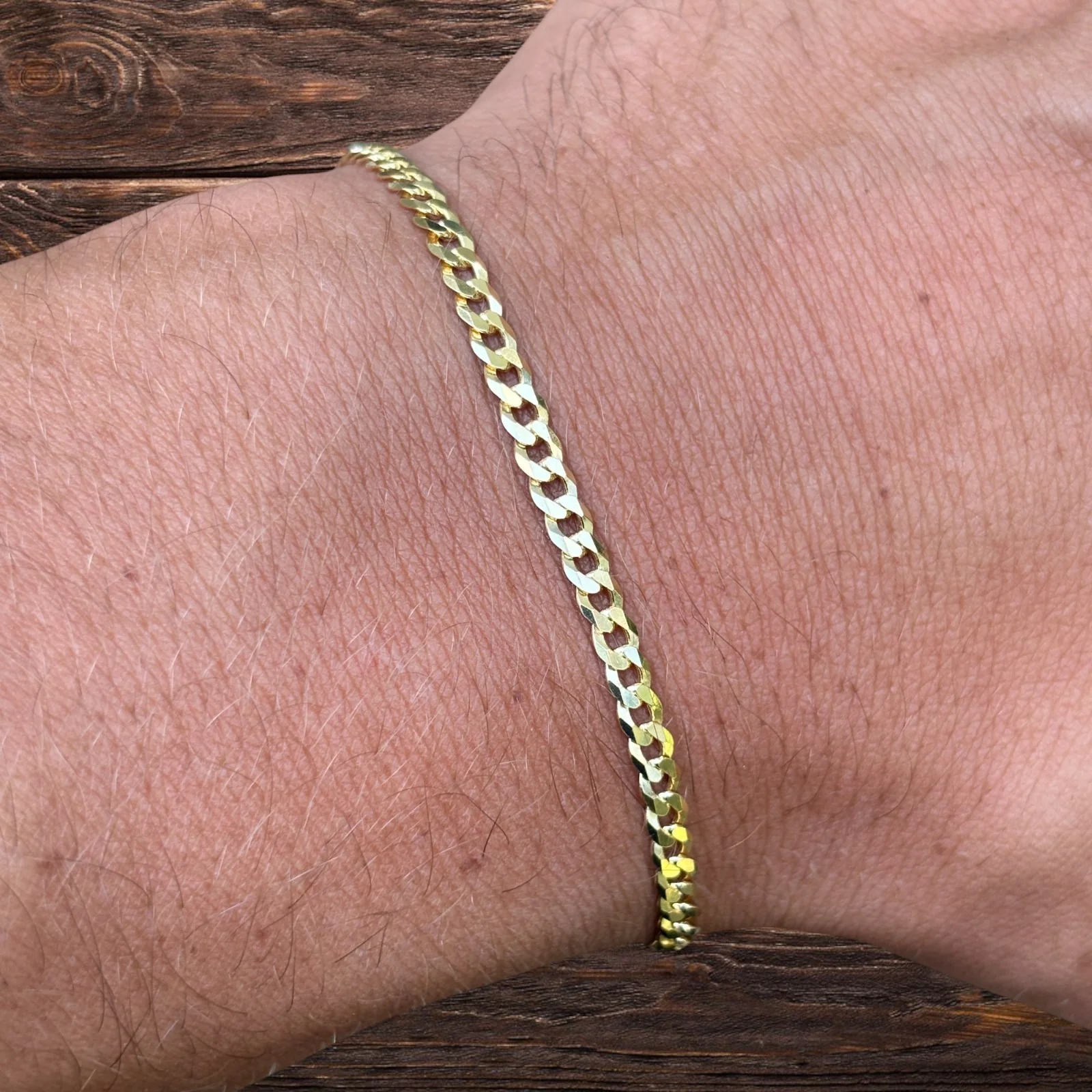 925 Sterling Silver 3mm Flat Curb Bracelet - Image 20