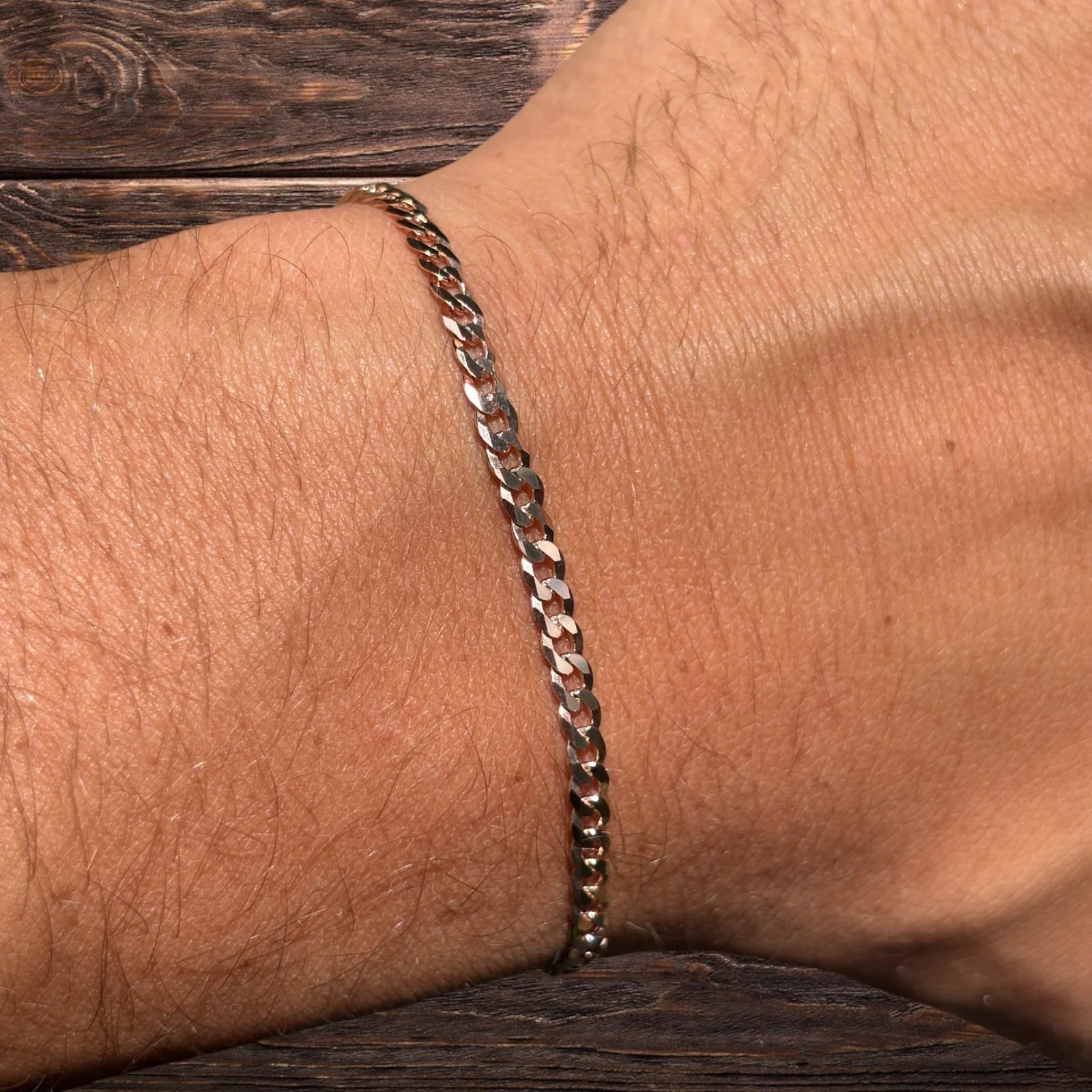 925 Sterling Silver 3mm Flat Curb Bracelet - Image 21