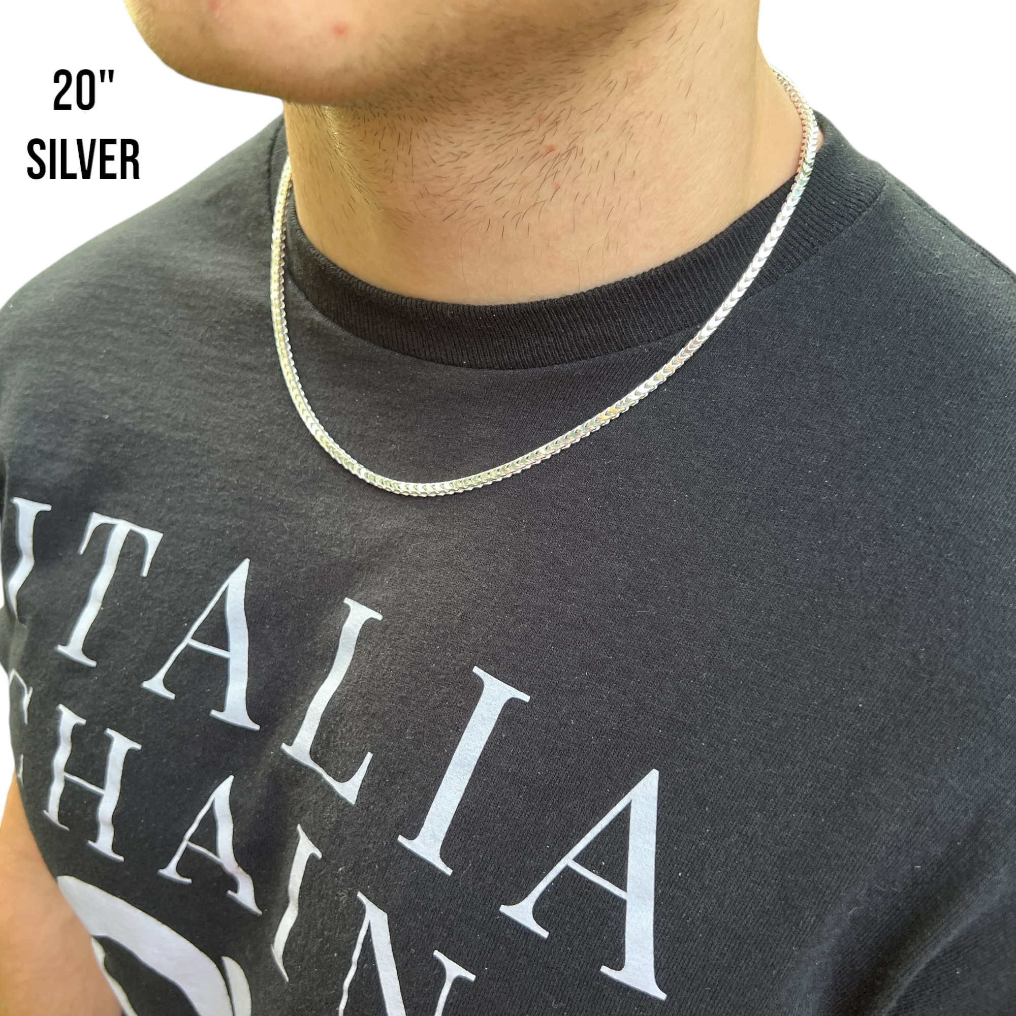 925 Sterling Silver 3mm Franco Chain Necklace - Image 14