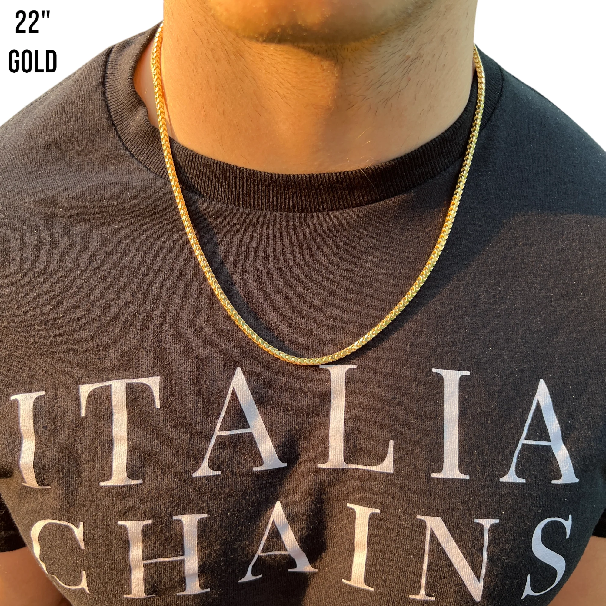 925 Sterling Silver 3mm Franco Chain Necklace - Image 15