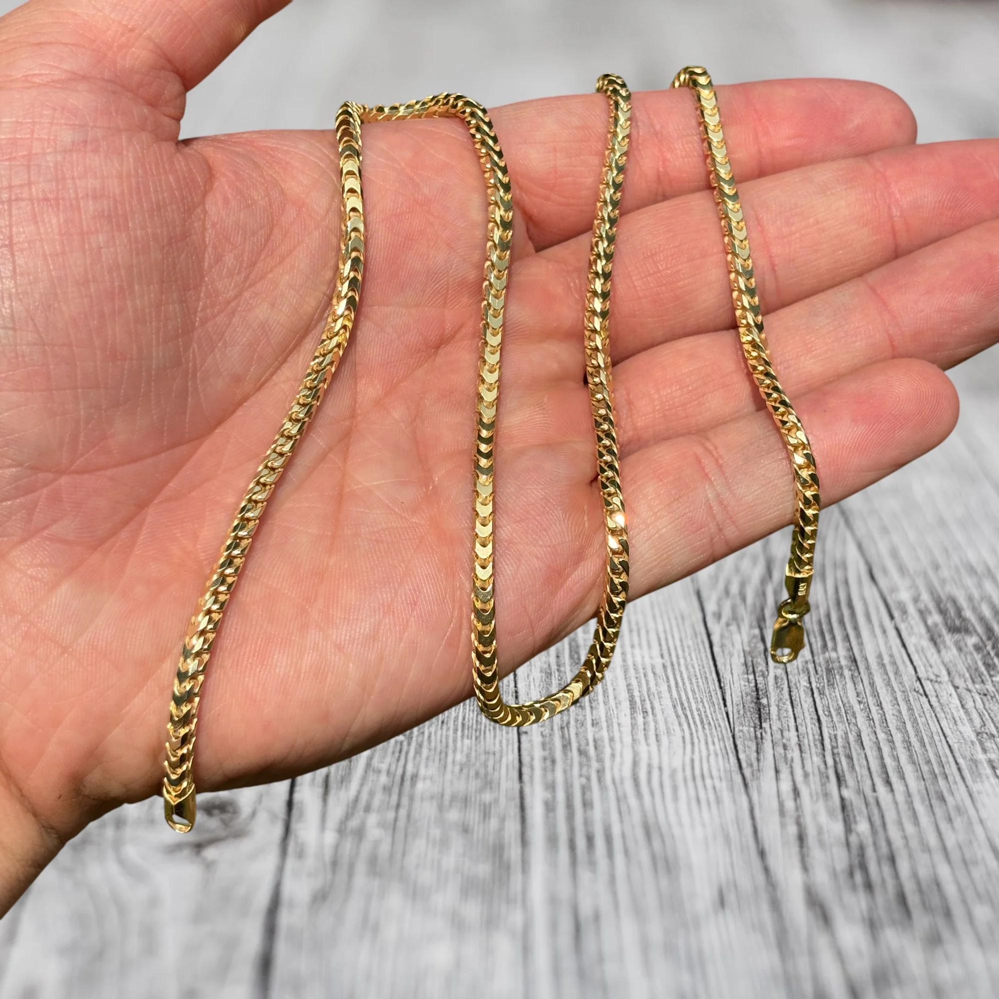925 Sterling Silver 3mm Franco Chain Necklace - Image 7