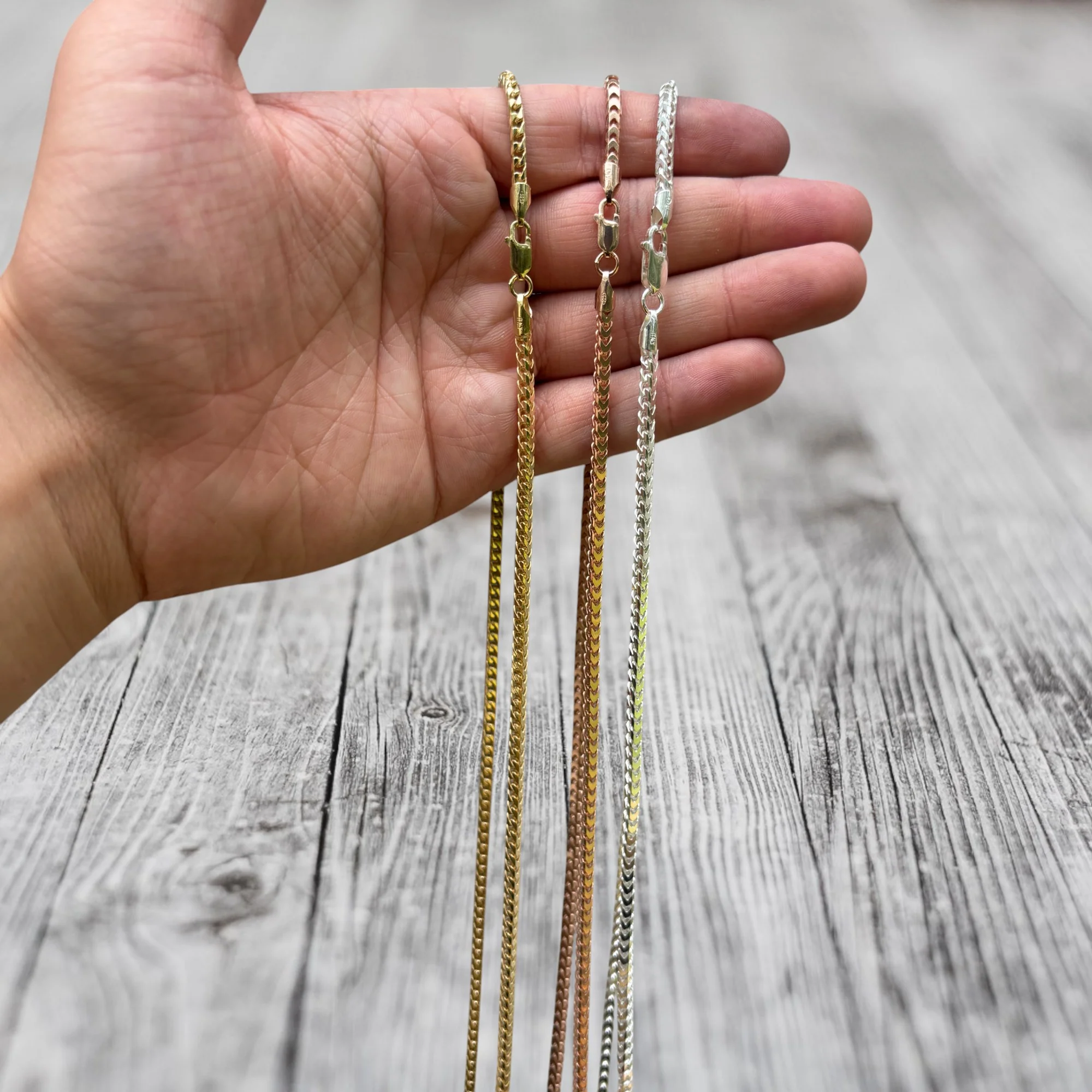 925 Sterling Silver 3mm Franco Chain Necklace - Image 9