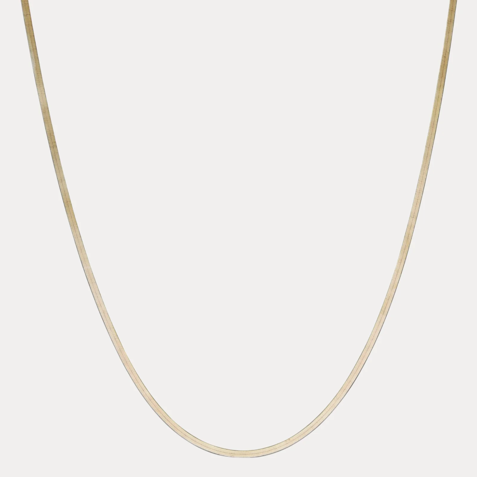 925 Sterling Silver 3mm Herringbone Chain Necklace - Image 2