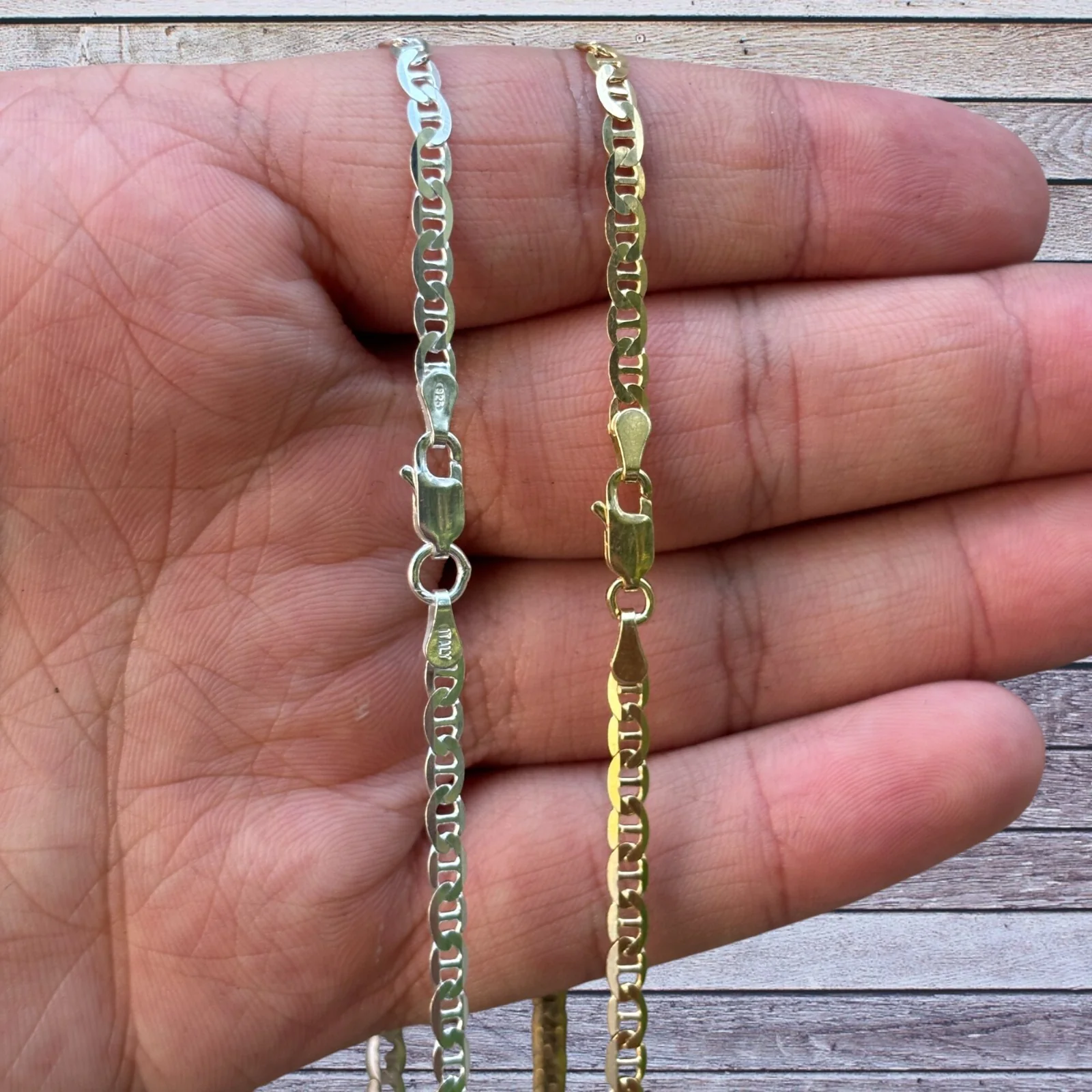 925 Sterling Silver 3mm Mariner Chain Necklace - Image 10