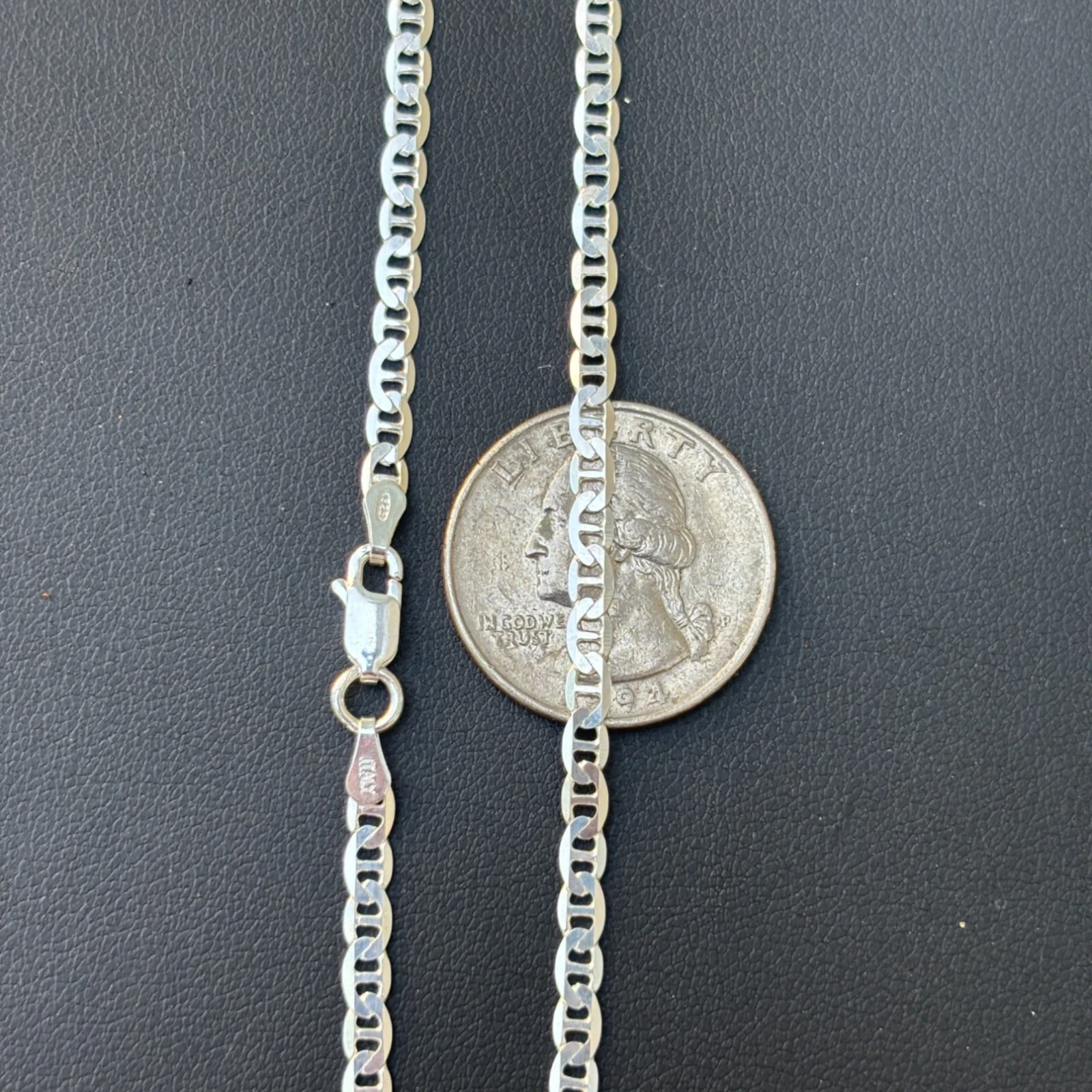 925 Sterling Silver 3mm Mariner Chain Necklace - Image 11