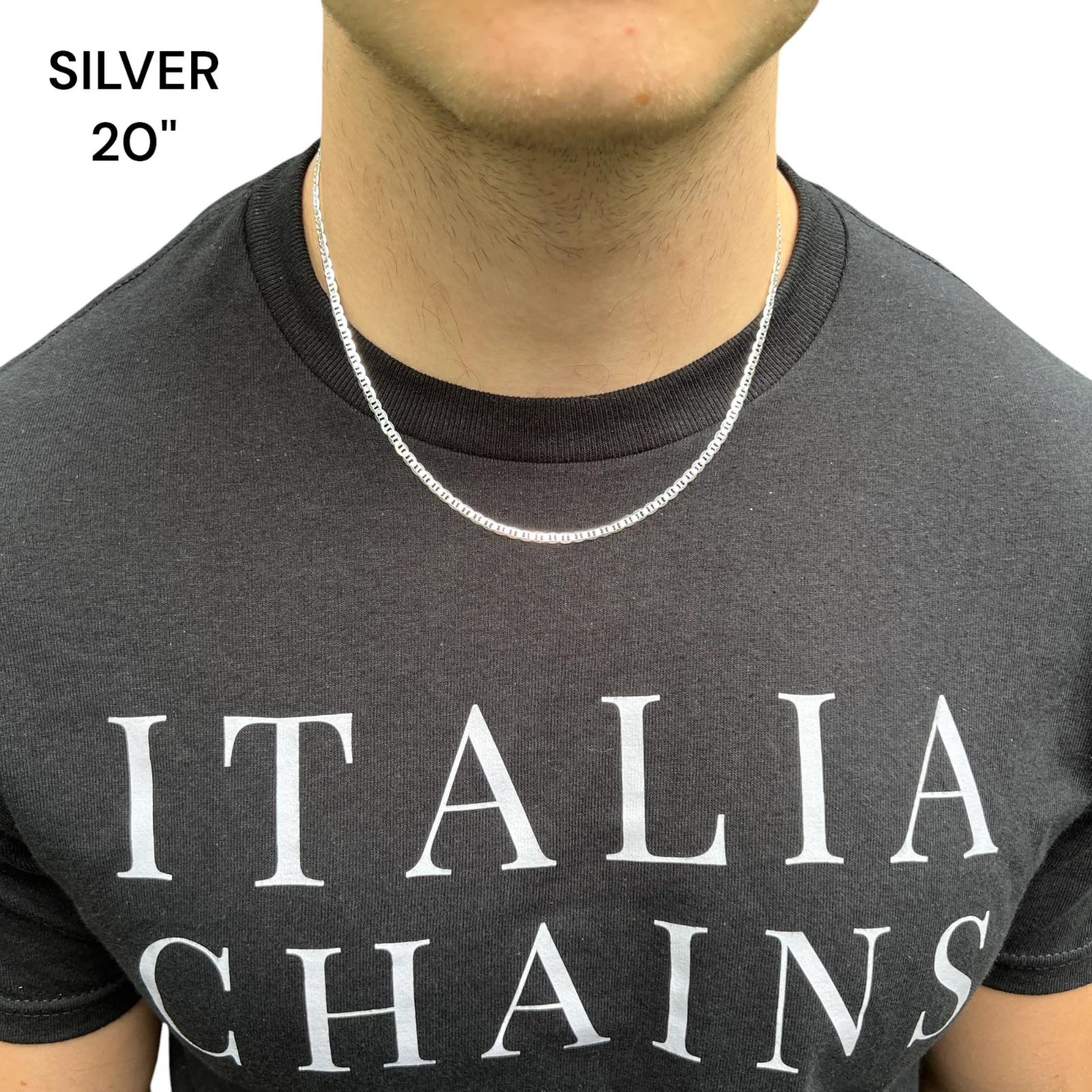 925 Sterling Silver 3mm Mariner Chain Necklace - Image 12