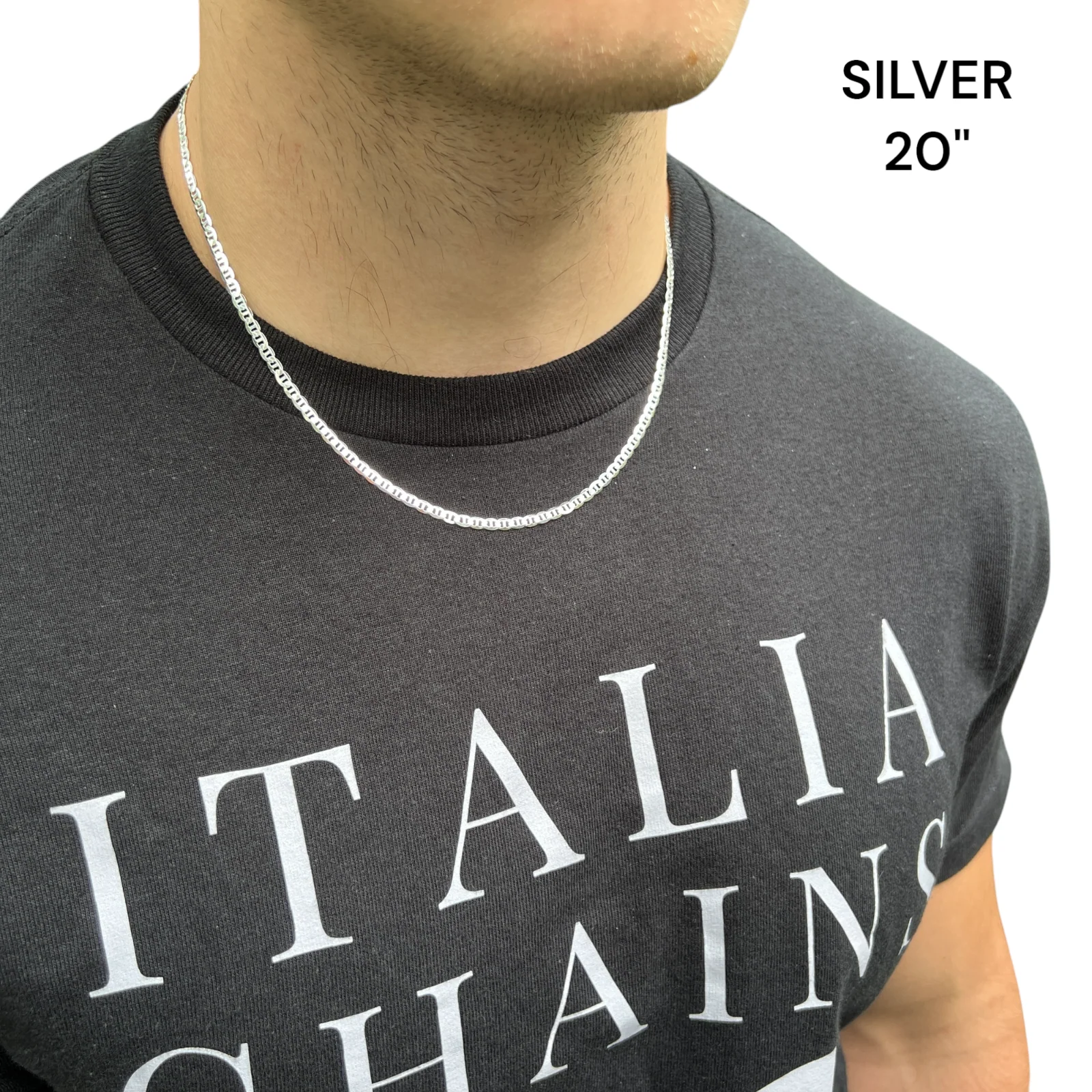 925 Sterling Silver 3mm Mariner Chain Necklace - Image 13