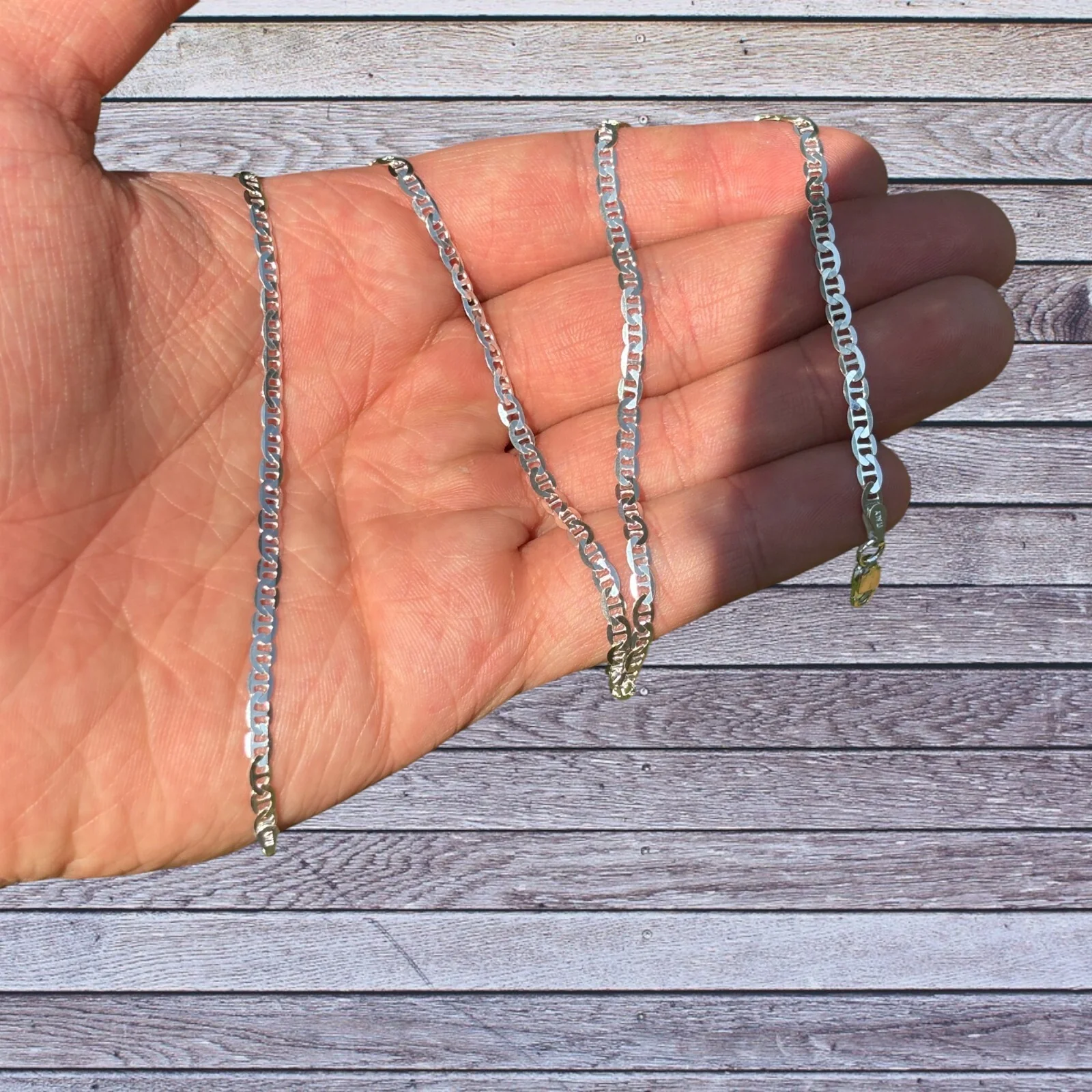 925 Sterling Silver 3mm Mariner Chain Necklace - Image 5