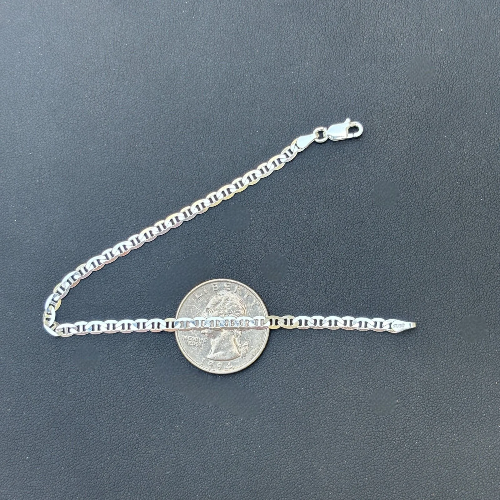 925 Sterling Silver 3mm Mariner Bracelet - Image 12