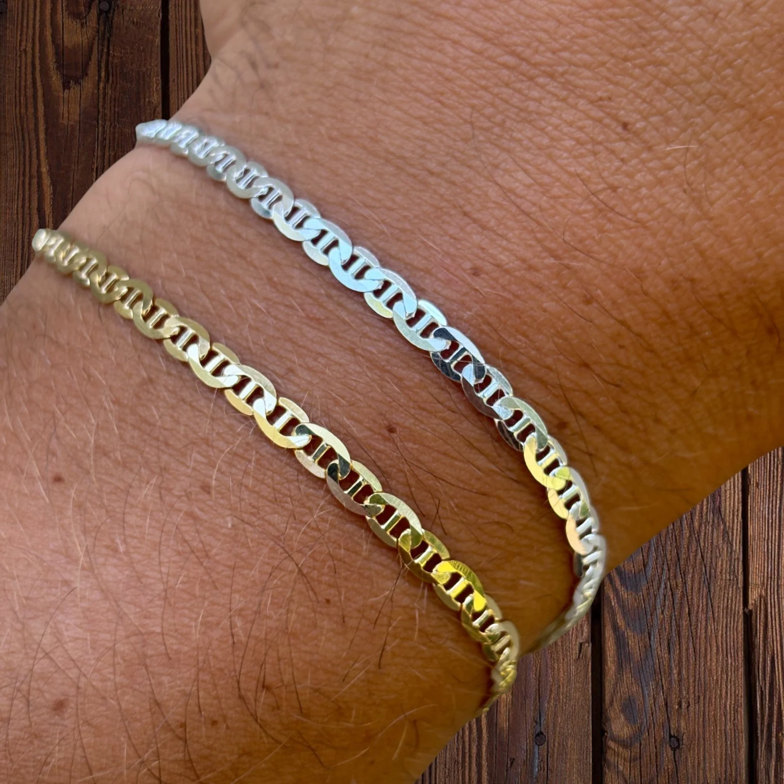 925 Sterling Silver 3mm Mariner Bracelet - Image 14