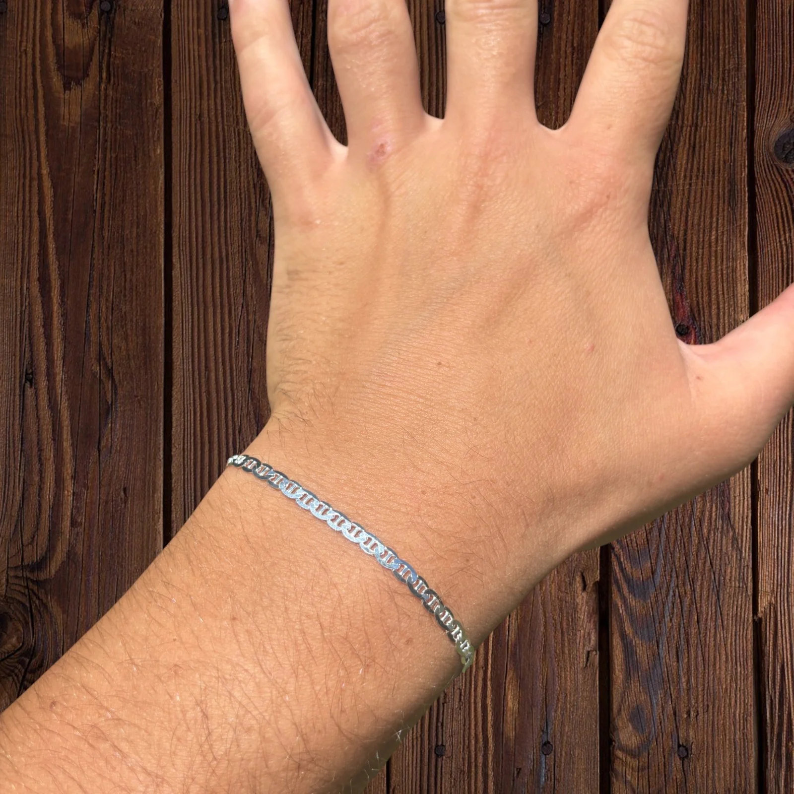 925 Sterling Silver 3mm Mariner Bracelet - Image 6