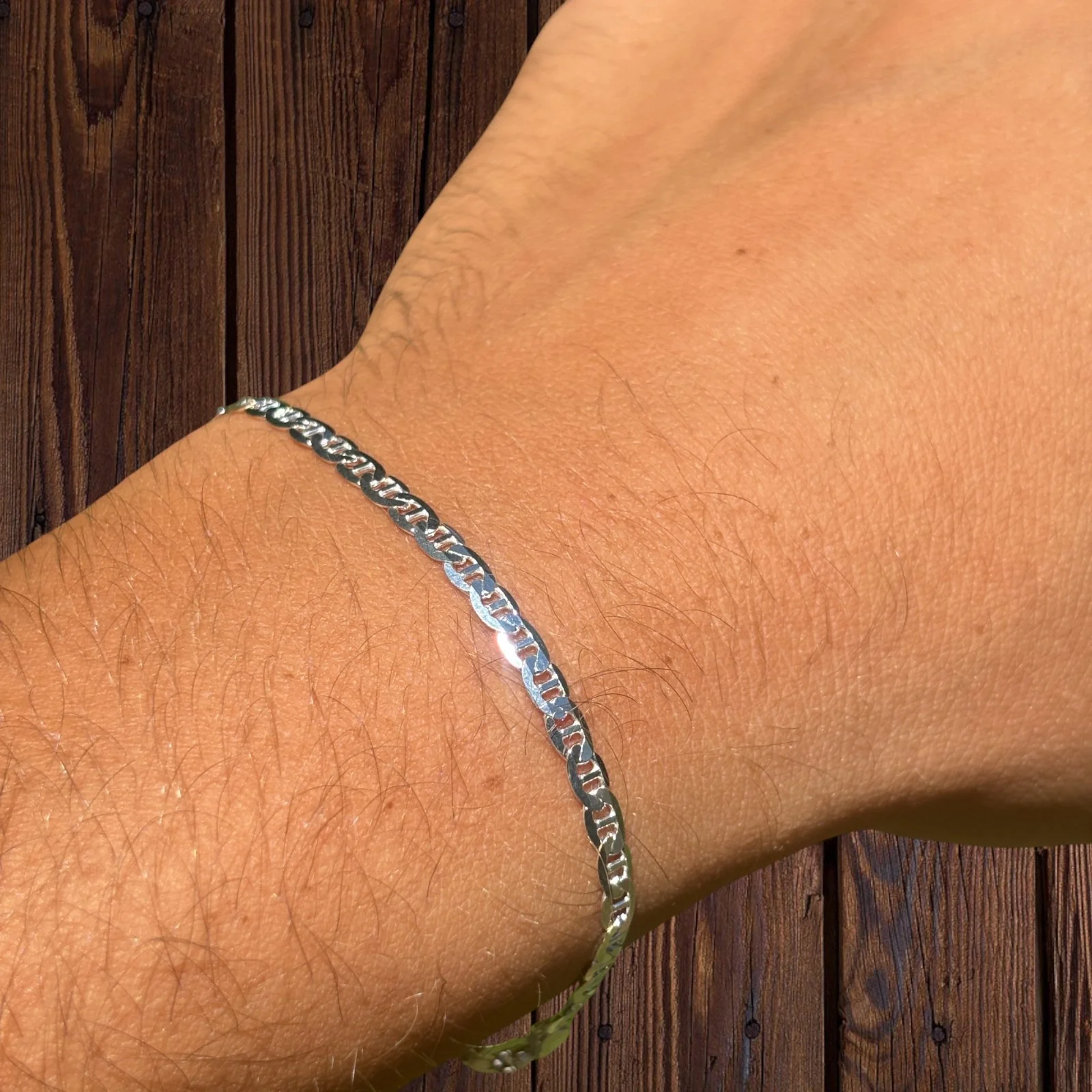 925 Sterling Silver 3mm Mariner Bracelet - Image 7