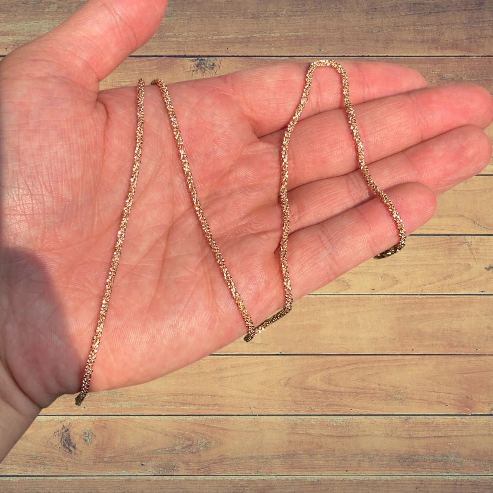 925 Sterling Silver 3mm Sparkle Rock Chain Necklace - Image 11