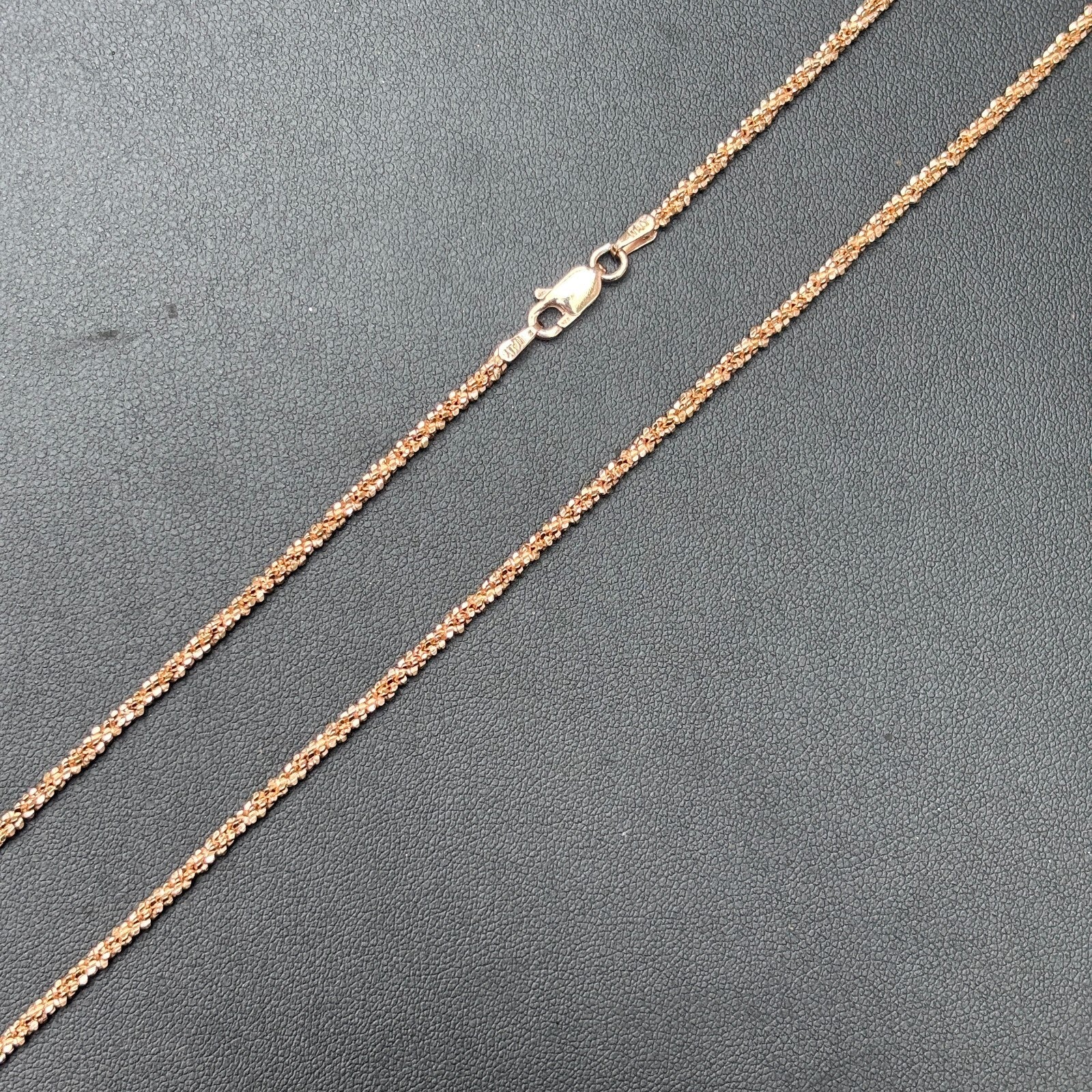 925 Sterling Silver 3mm Sparkle Rock Chain Necklace - Image 6