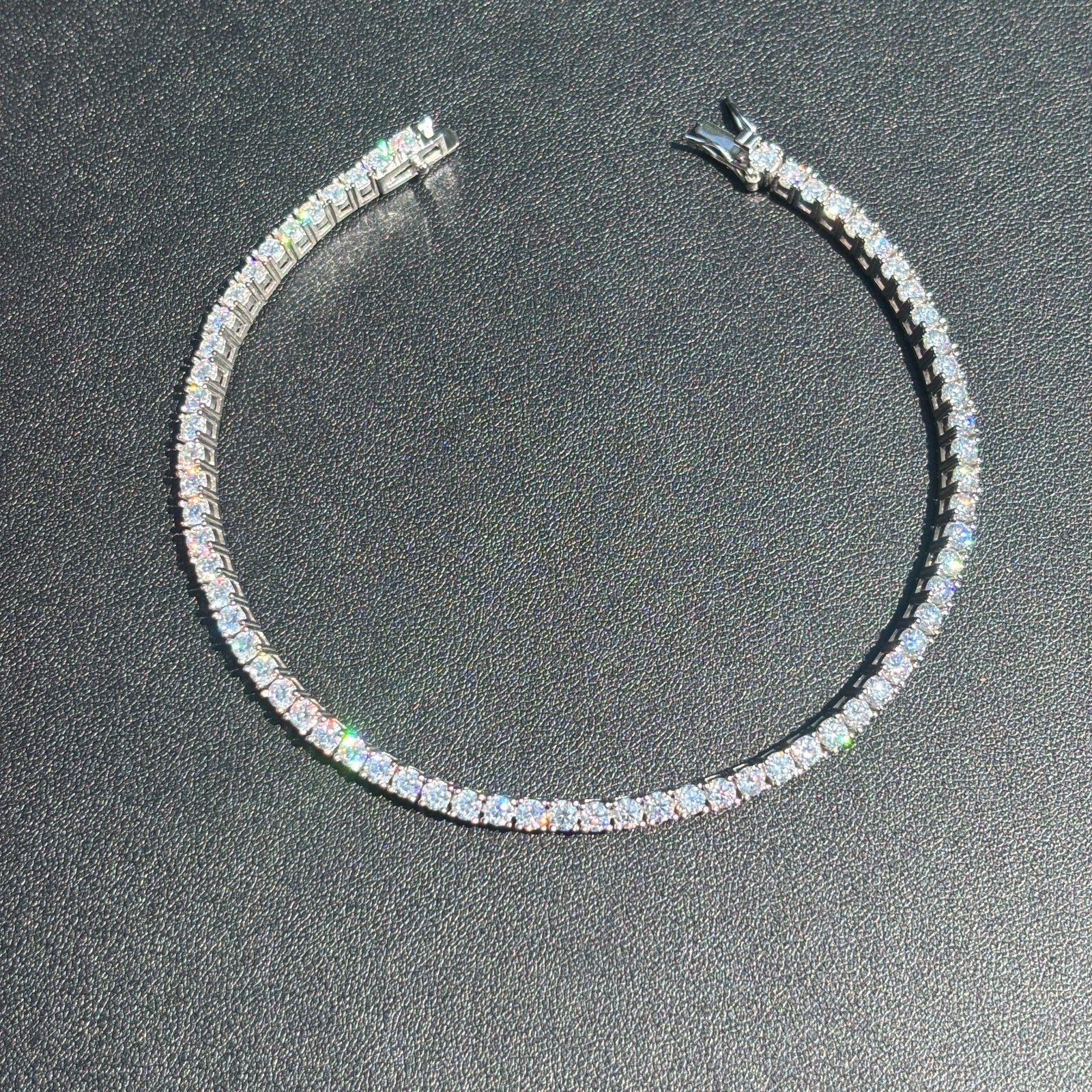925 Sterling Silver 3mm Tennis Bracelet - CZ Or Moissanite - Image 12