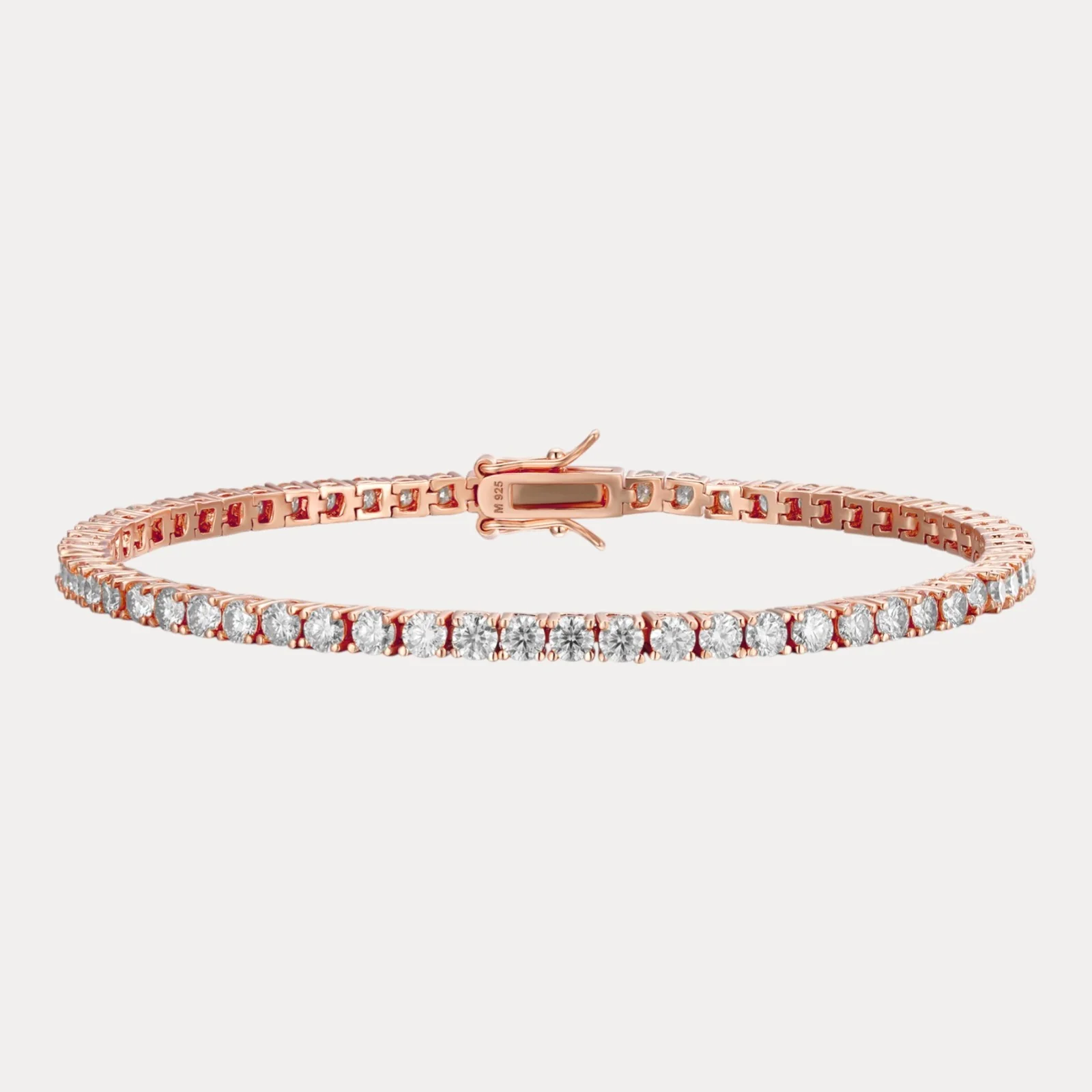925 Sterling Silver 3mm Tennis Bracelet - CZ Or Moissanite - Image 3