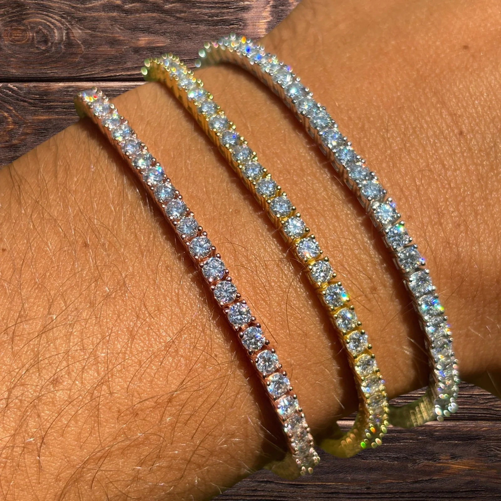 925 Sterling Silver 3mm Tennis Bracelet - CZ Or Moissanite - Image 4