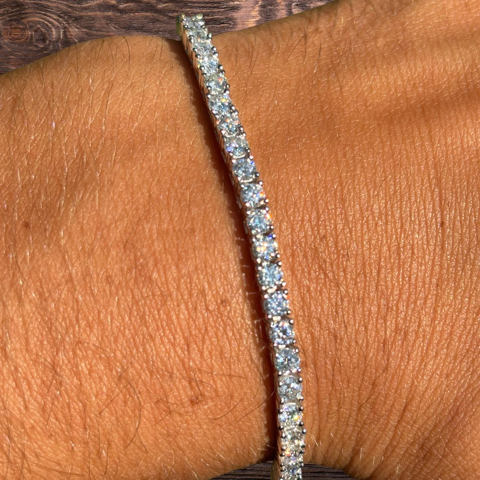 925 Sterling Silver 3mm Tennis Bracelet - CZ Or Moissanite - Image 5