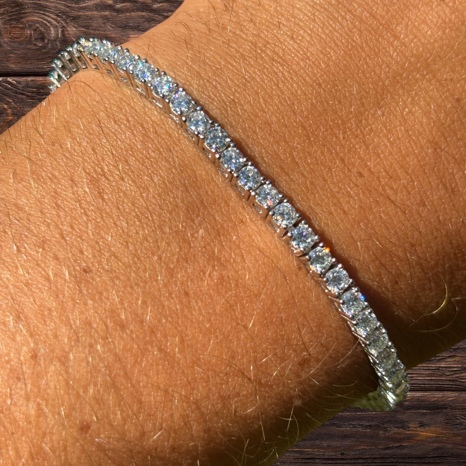 925 Sterling Silver 3mm Tennis Bracelet - CZ Or Moissanite - Image 8