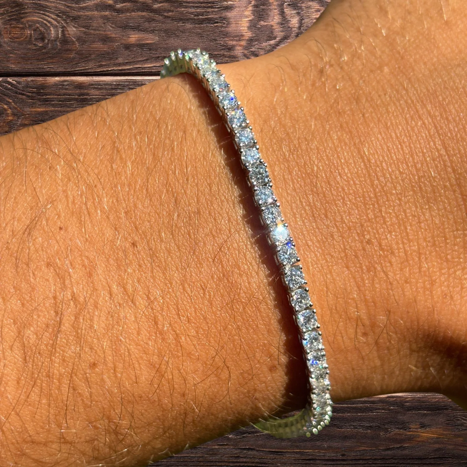 925 Sterling Silver 3mm Tennis Bracelet - CZ Or Moissanite - Image 9
