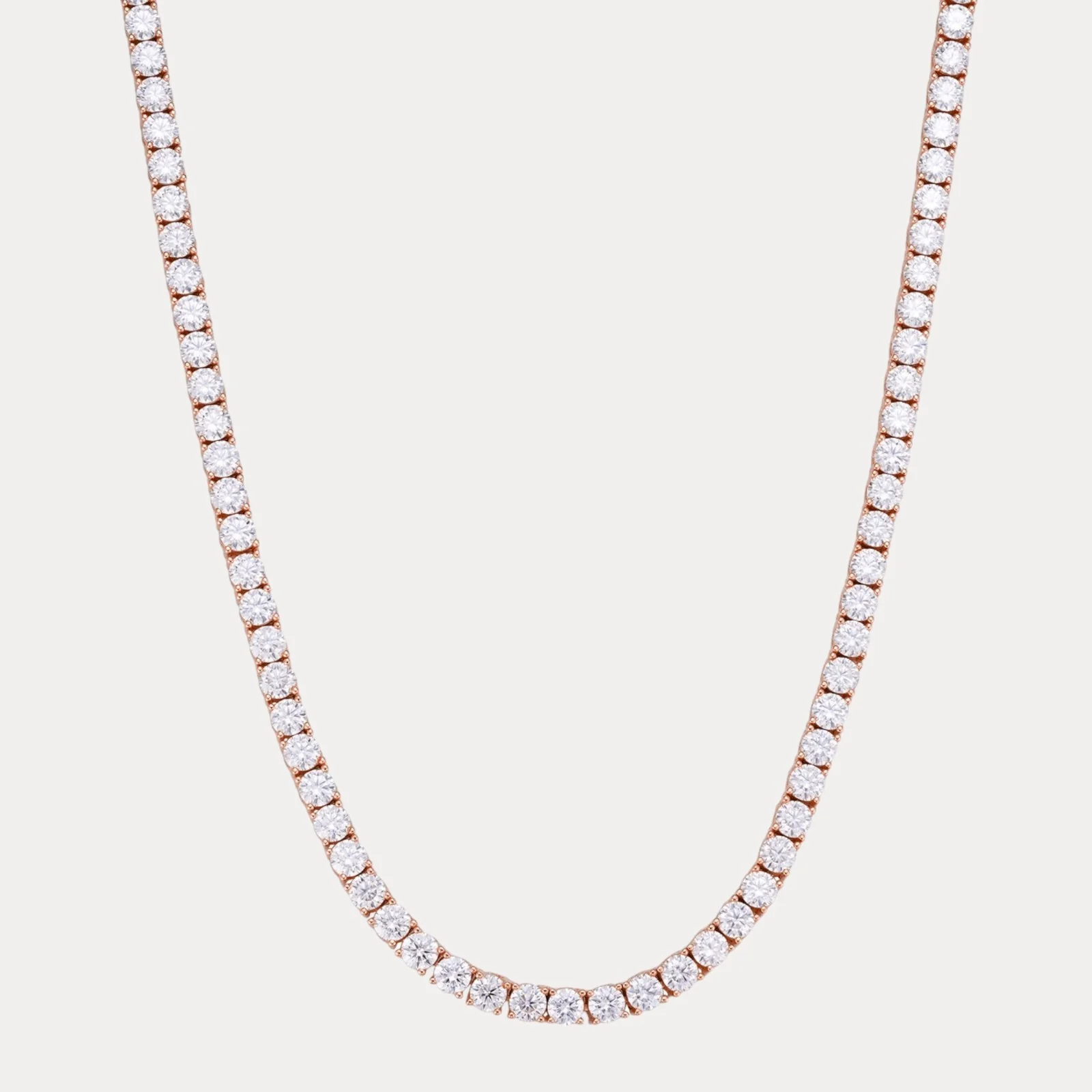 925 Sterling Silver 3mm Tennis Chain Necklace - CZ Or Moissanite - Image 3