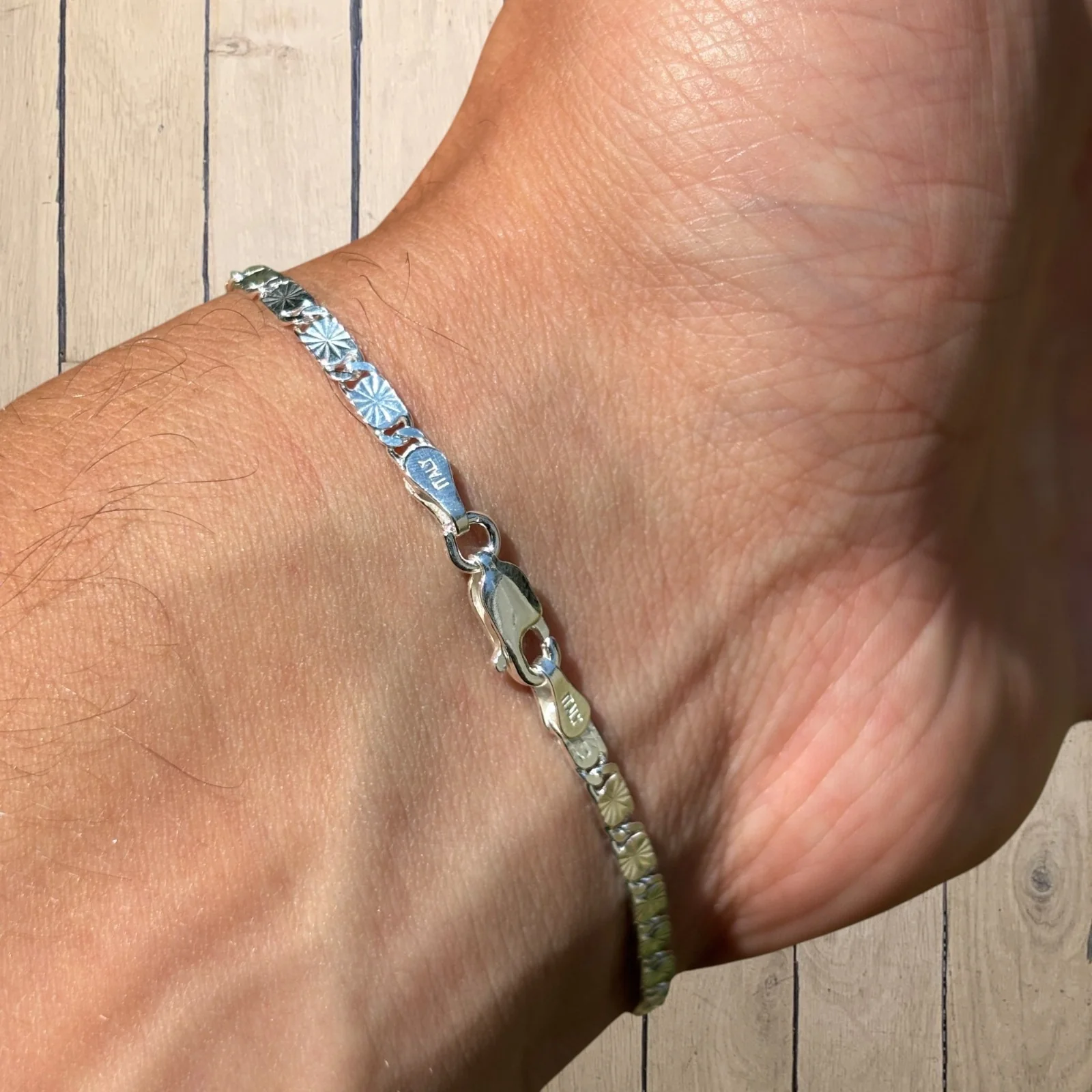 925 Sterling Silver 3mm Valentino Bracelet - Image 6