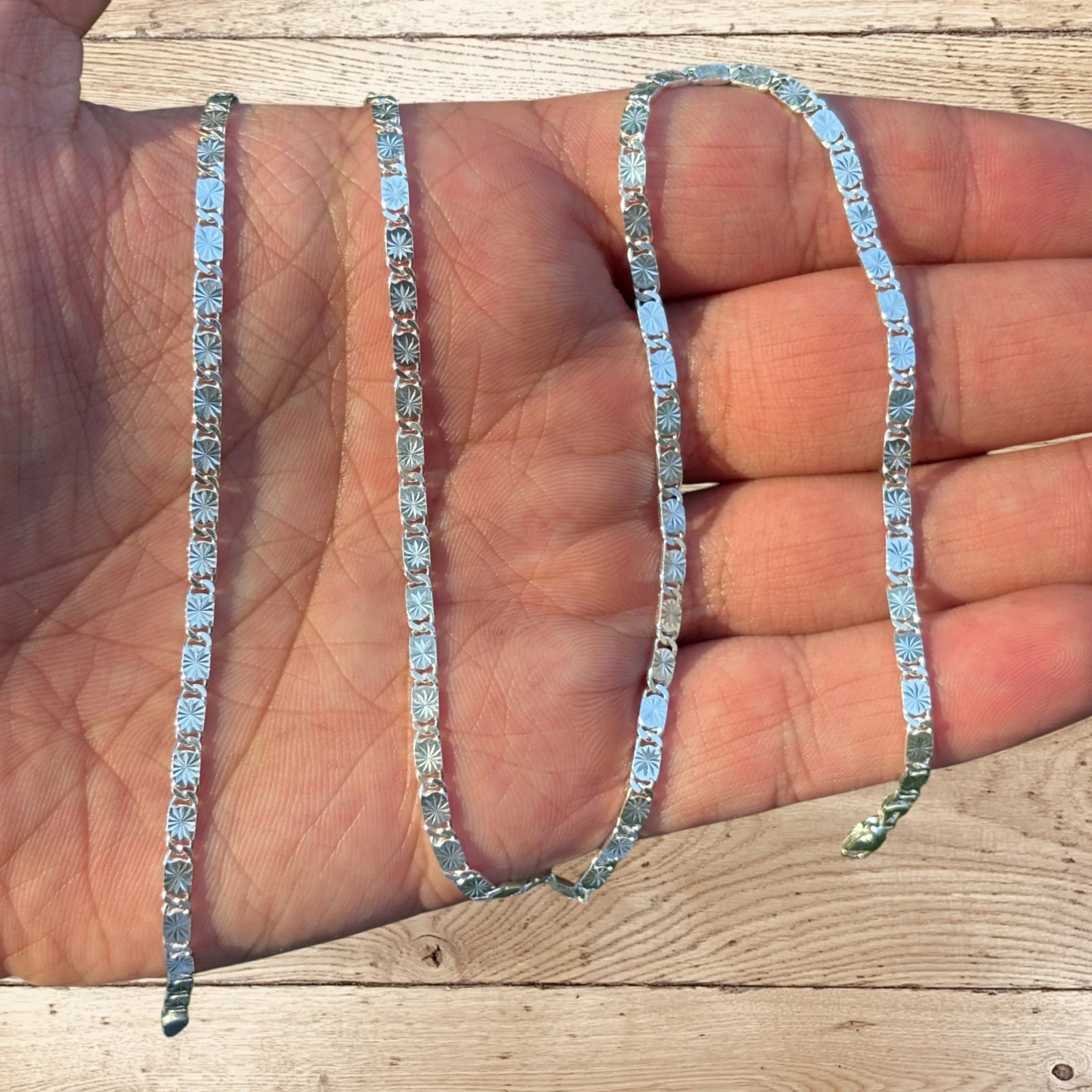 925 Sterling Silver 3mm Valentino Chain Necklace - Image 3