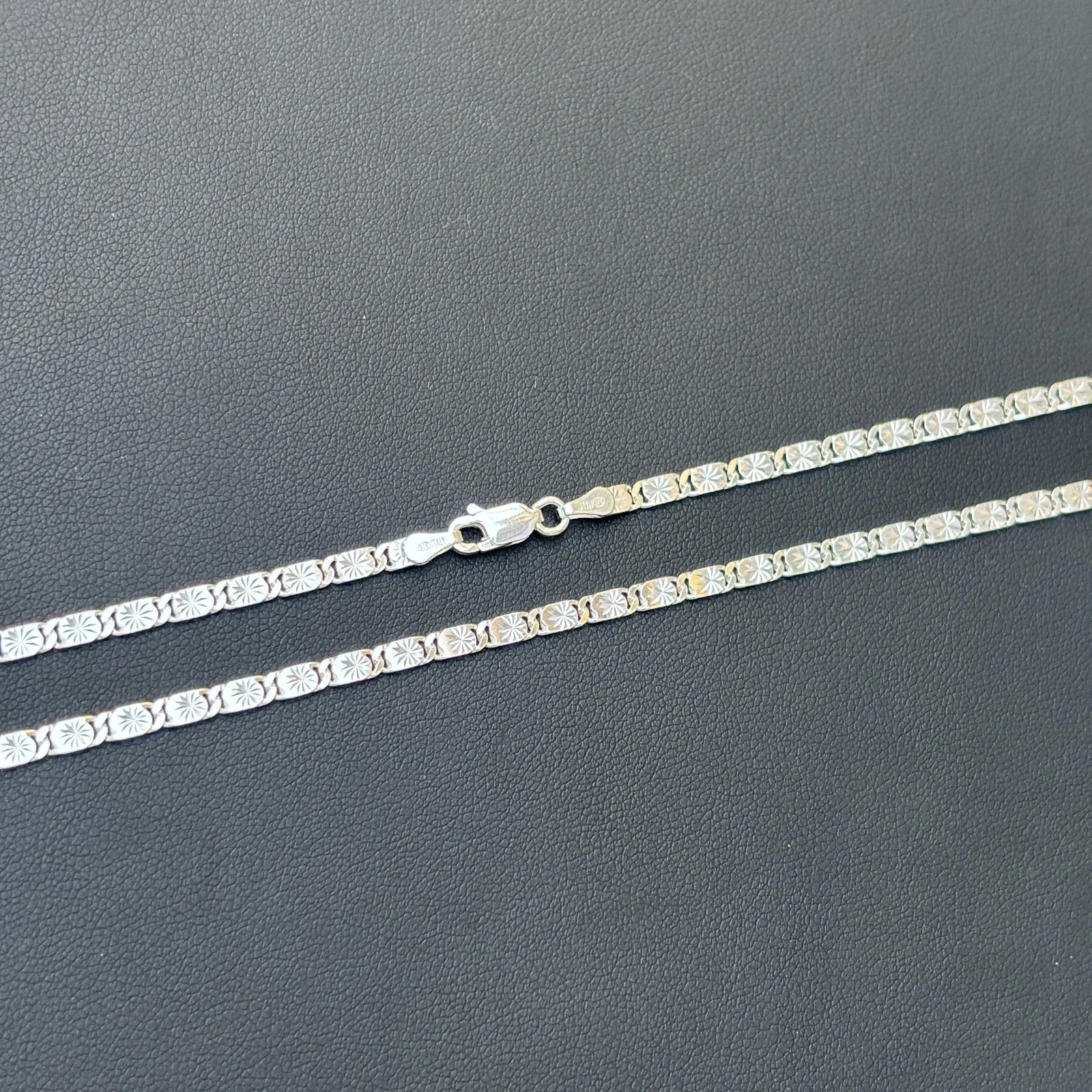 925 Sterling Silver 3mm Valentino Chain Necklace - Image 5