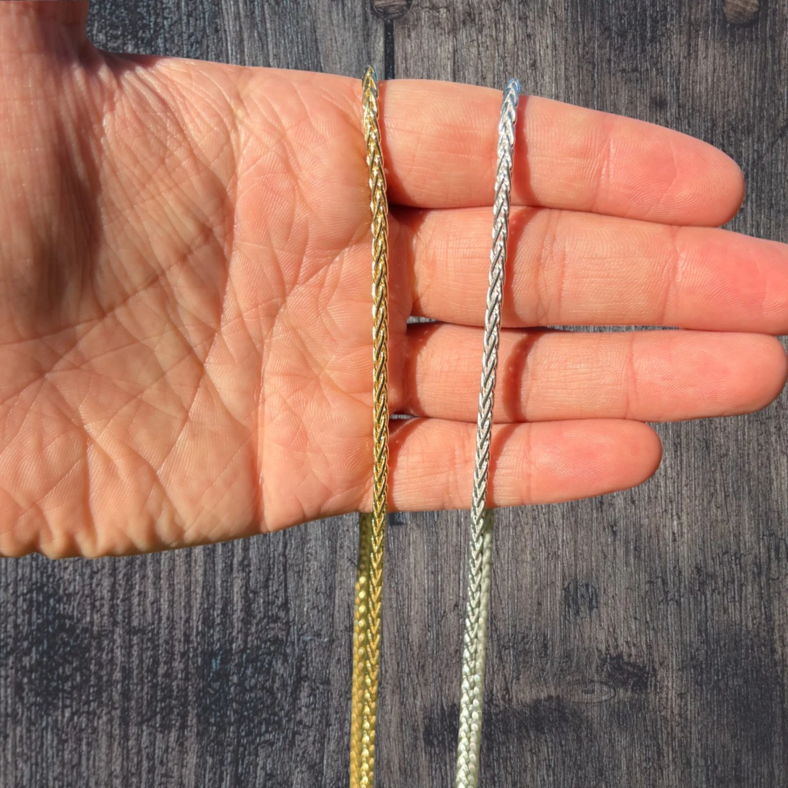925 Sterling Silver 3mm Wheat Chain Necklace - Image 4