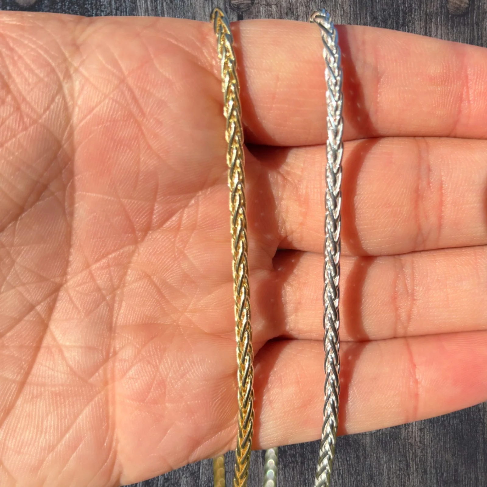 925 Sterling Silver 3mm Wheat Chain Necklace - Image 5