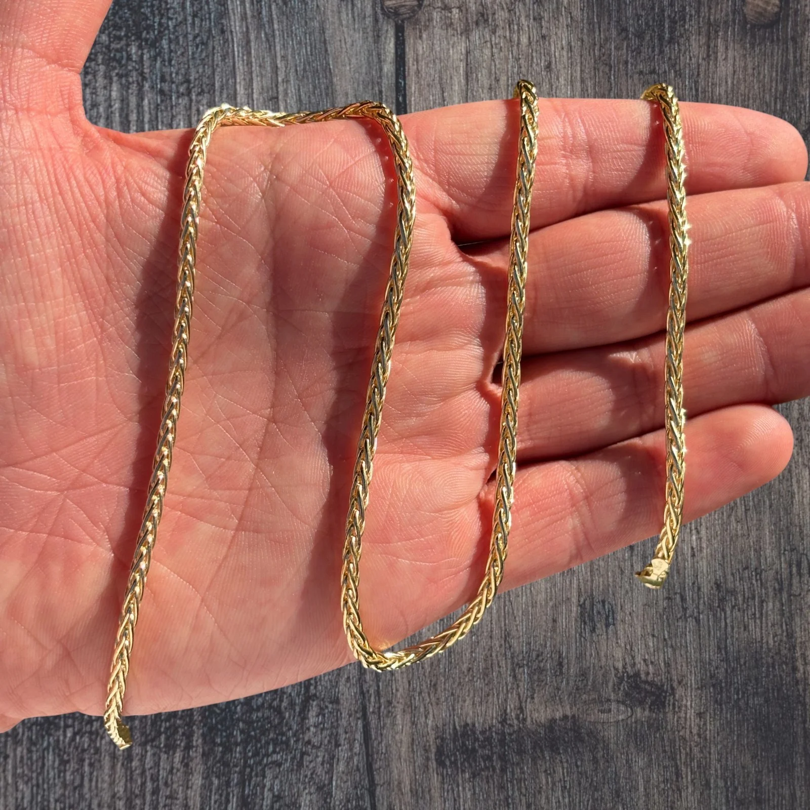 925 Sterling Silver 3mm Wheat Chain Necklace - Image 7
